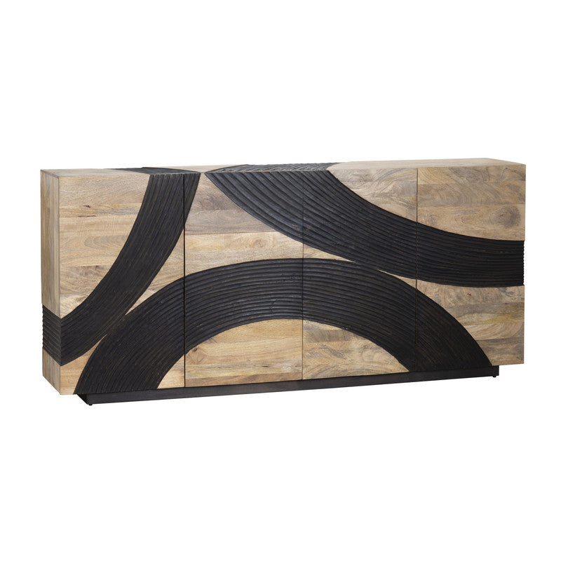 Lennox Brown Four-Door Sideboard - Ornate Home