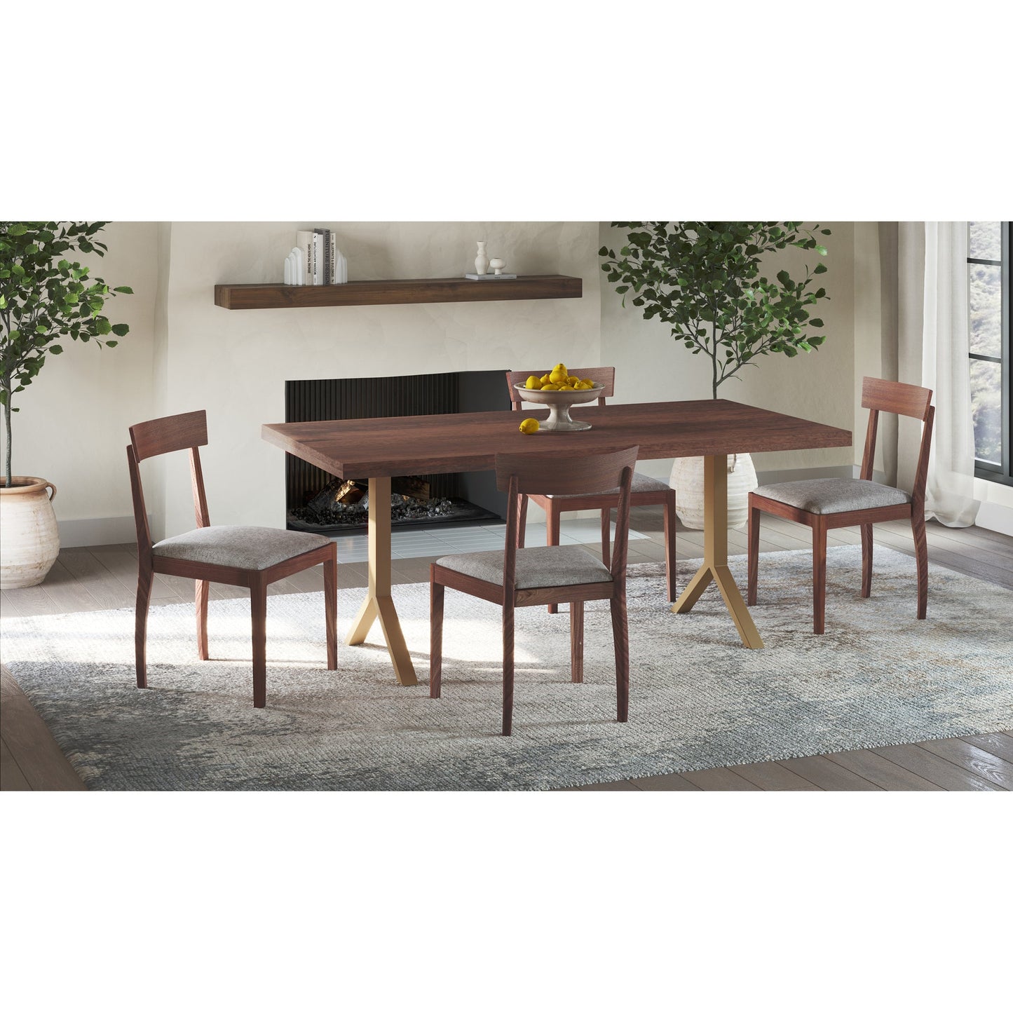 Leone Walnut Brown Dining Chair (Set of 2) - Ornate Home