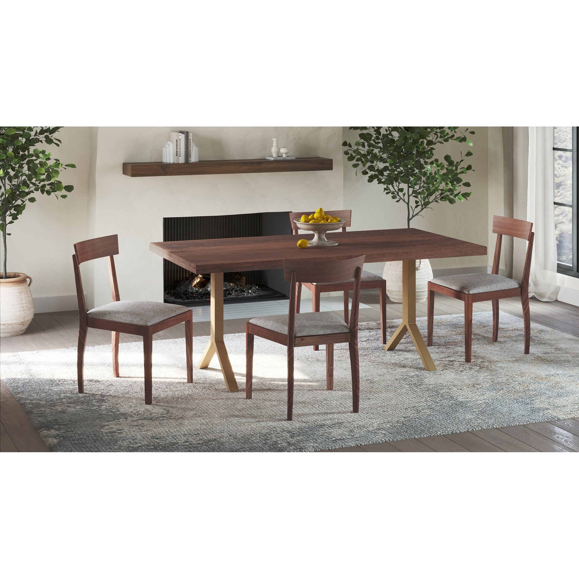 Leone Walnut Brown Dining Chair (Set of 2) - Ornate Home