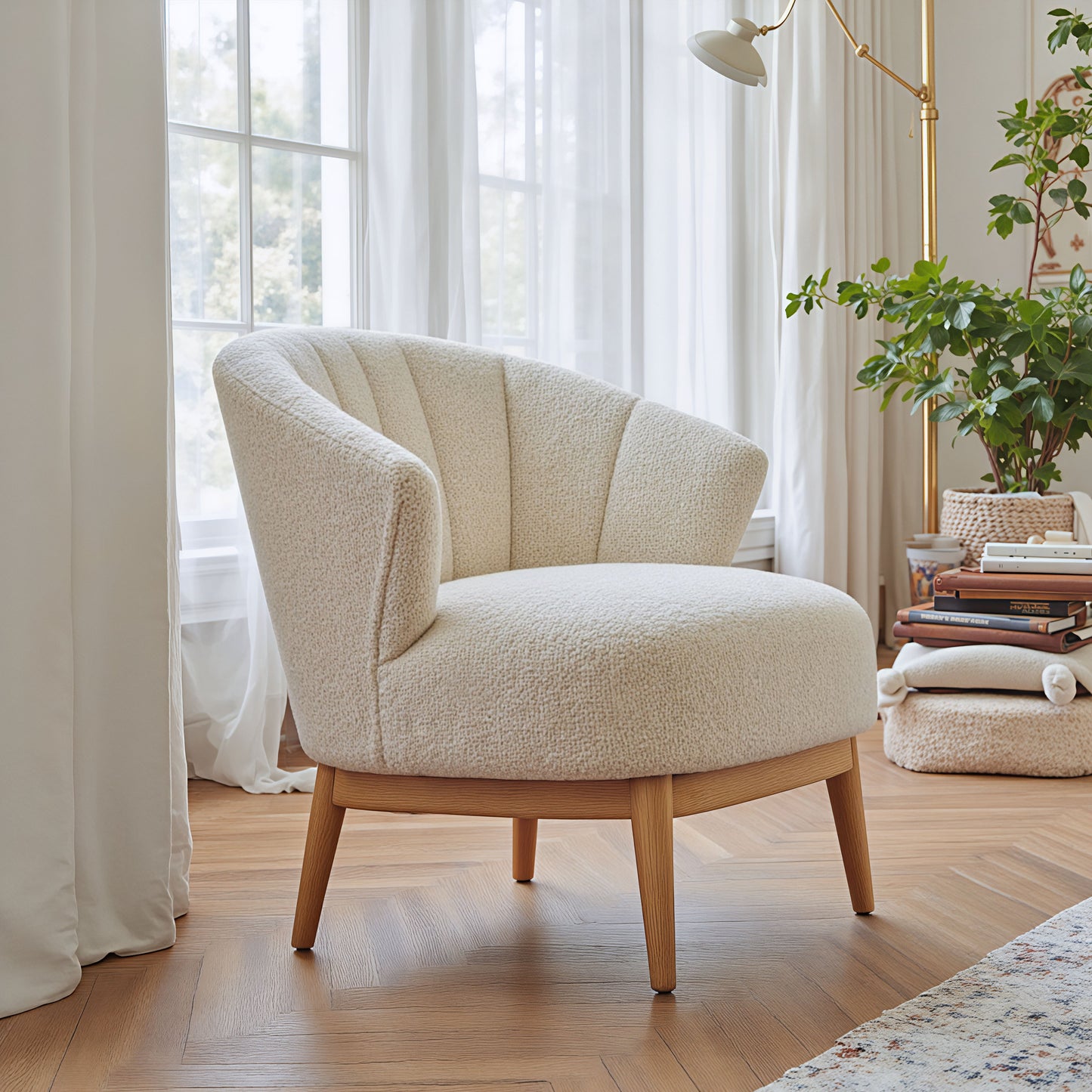 Leque Tawny Beige Accent Chair - Ornate Home