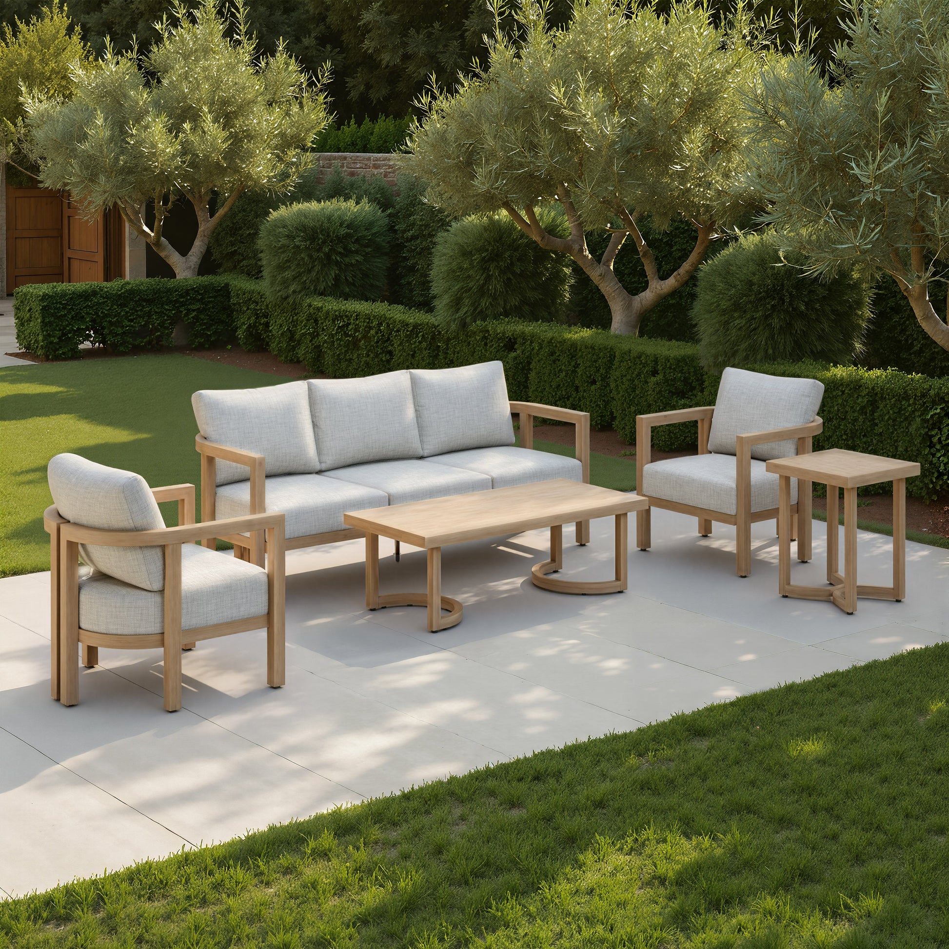 Leto Brown Outdoor Coffee Table - Ornate Home