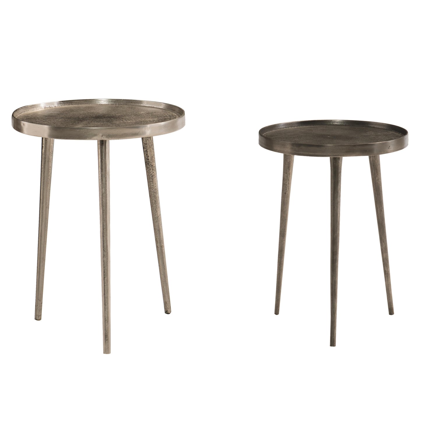 Lex Satin Nickel/Graphite Nesting Table - Ornate Home