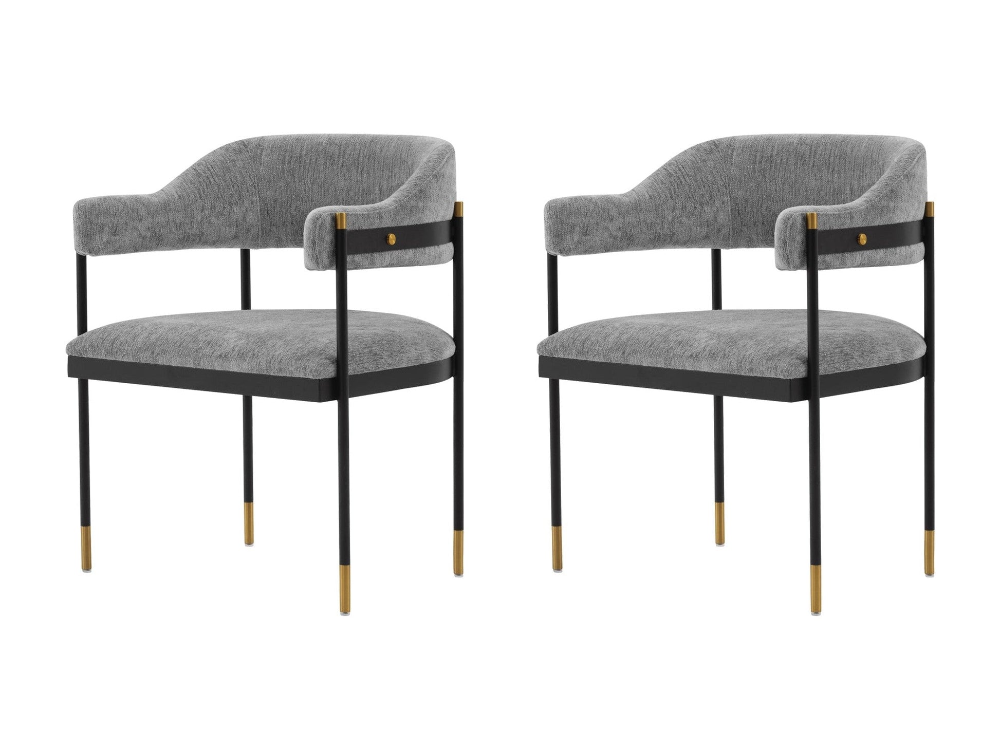 Lia Dining Armchair in Grey (set of 2) - Ornate Home
