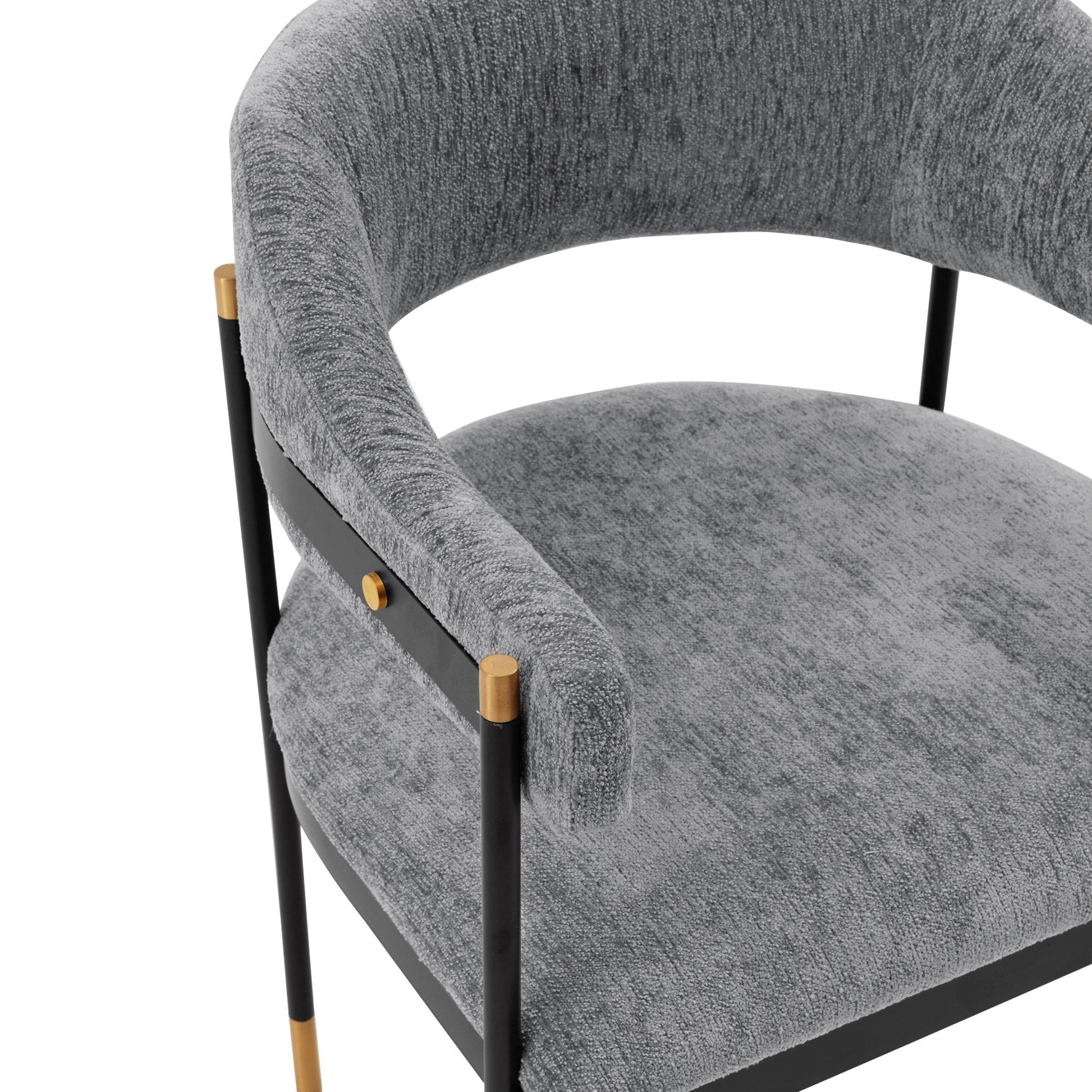 Lia Dining Armchair in Grey (set of 2) - Ornate Home