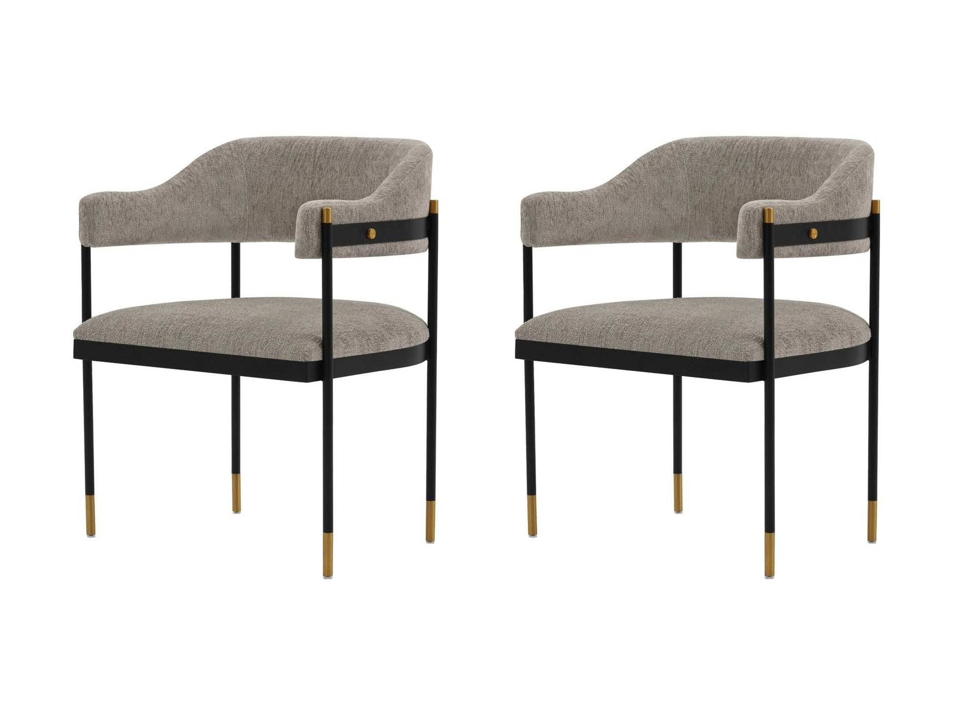 Lia Dining Armchair in Stone (set of 2) - Ornate Home
