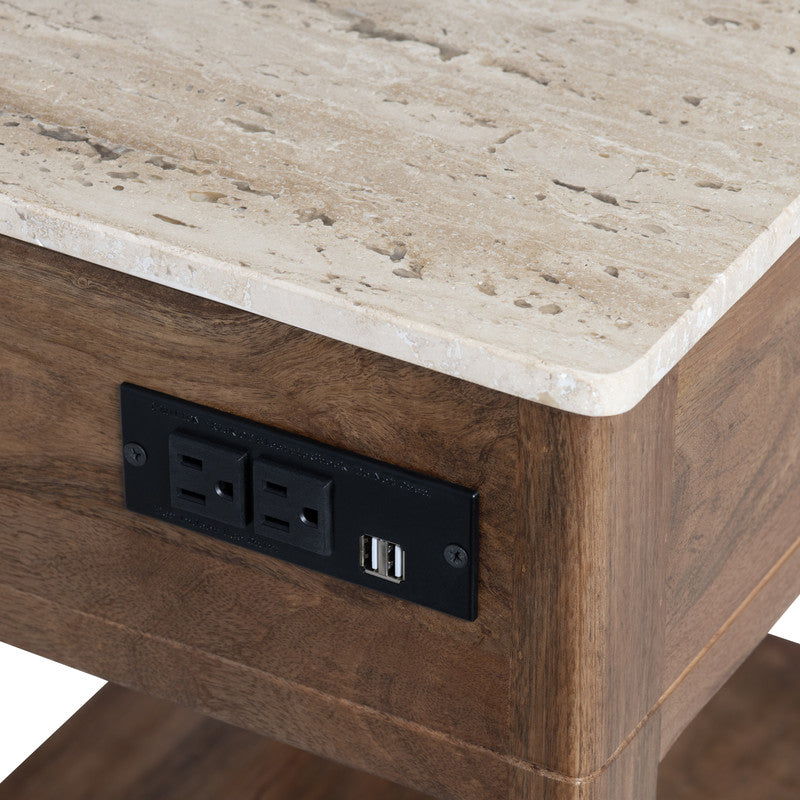 Liam Brown/Cream Side Table - Ornate Home