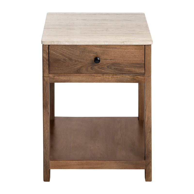 Liam Brown/Cream Side Table - Ornate Home