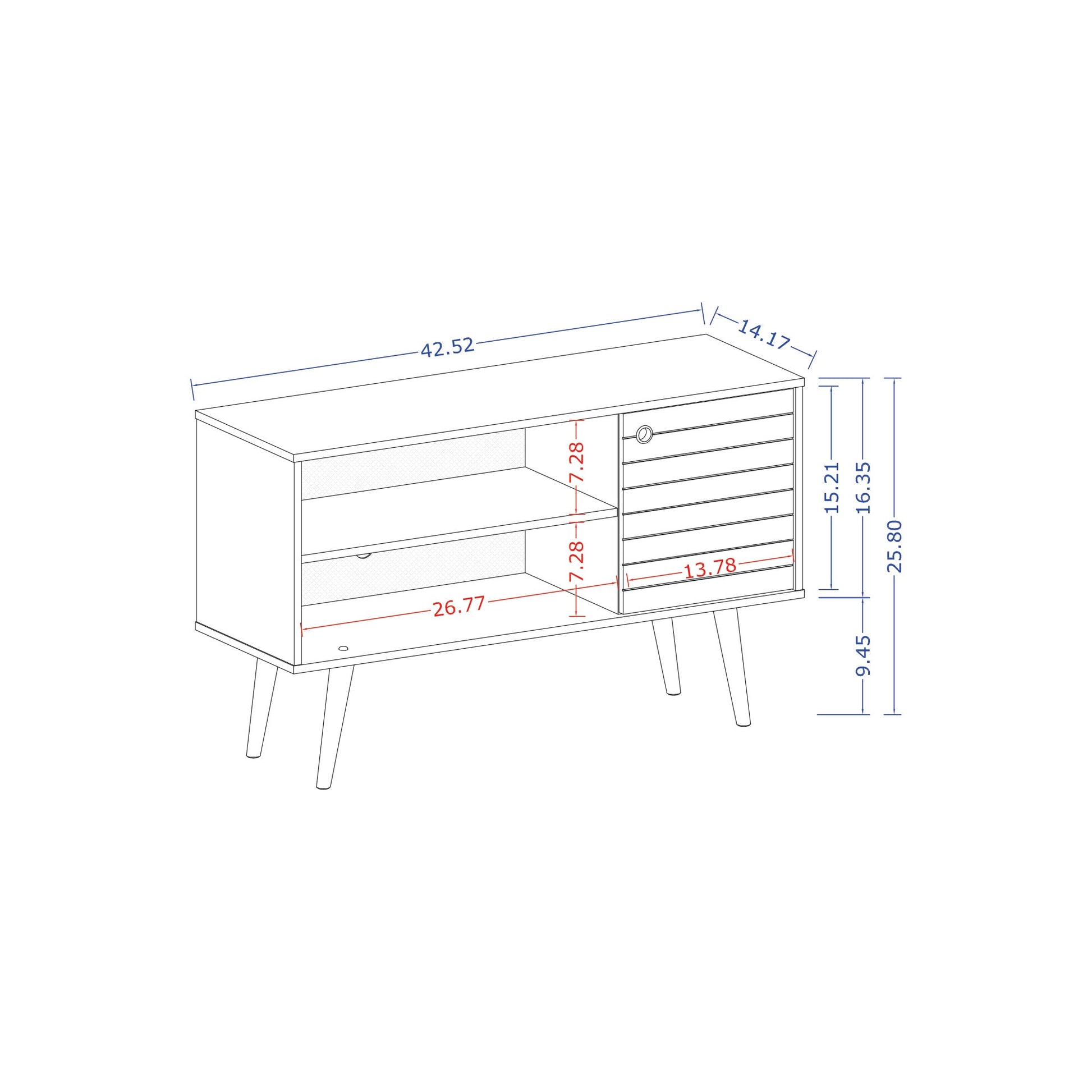 Liberty 42.52 TV Stand in Black - Ornate Home
