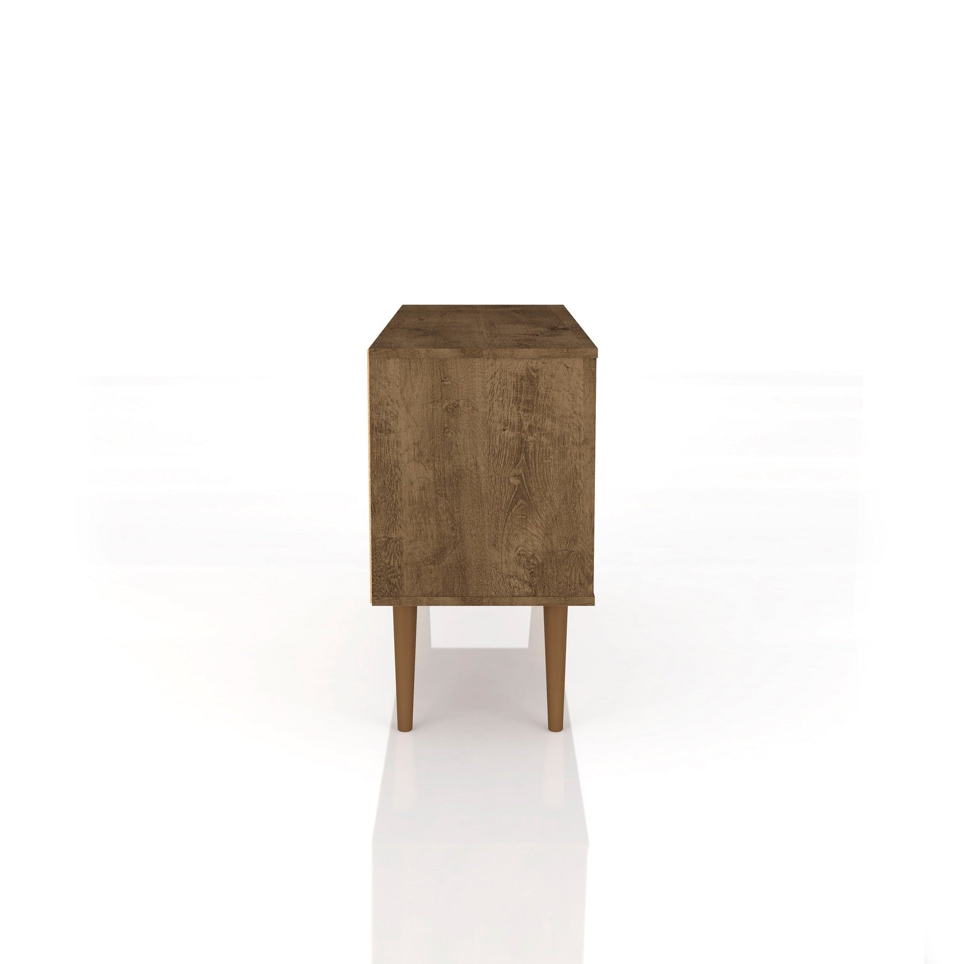 Liberty 42.52 TV Stand in Rustic Brown and 3D Brown Prints - Ornate Home