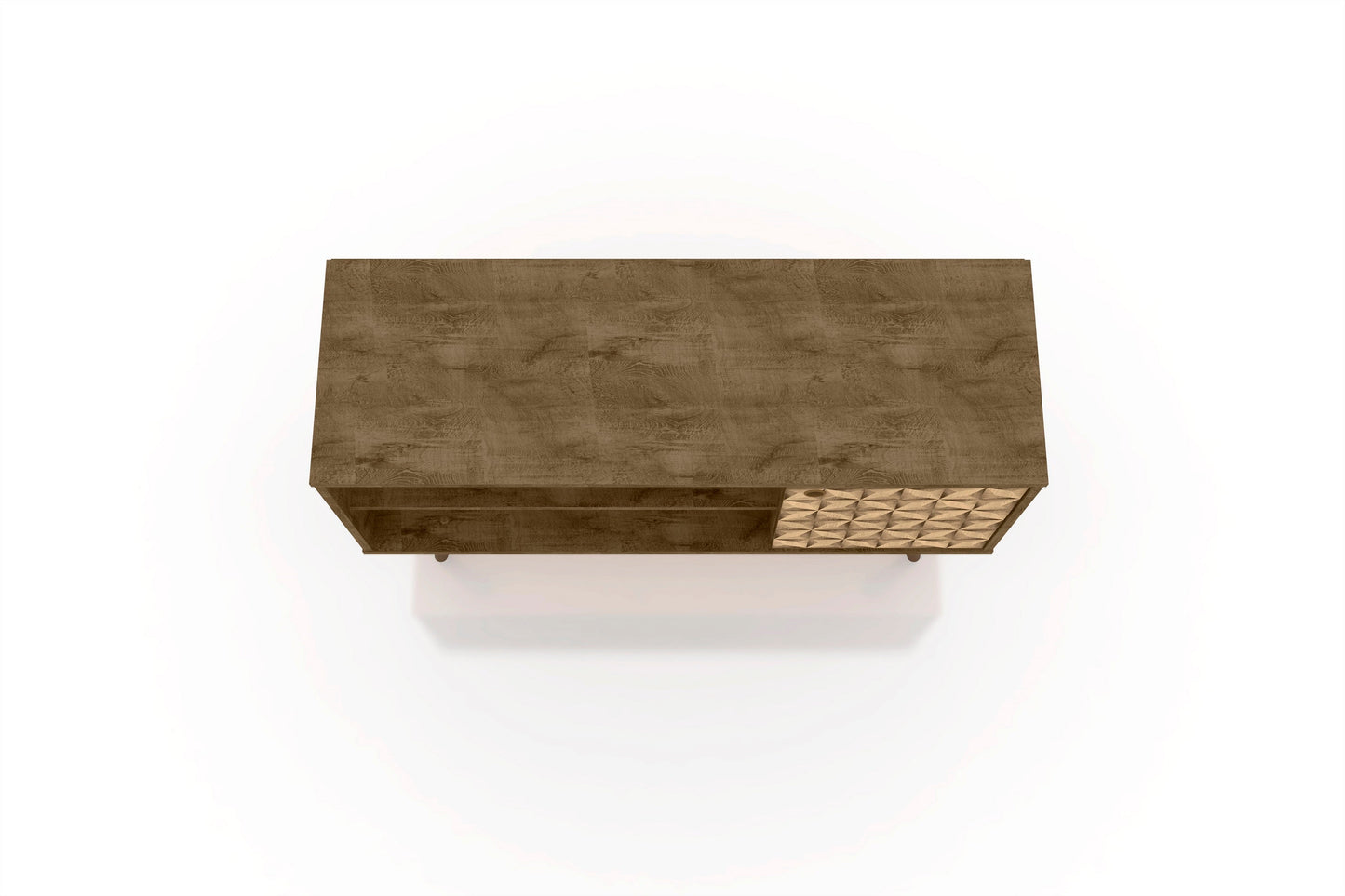 Liberty 42.52 TV Stand in Rustic Brown and 3D Brown Prints - Ornate Home