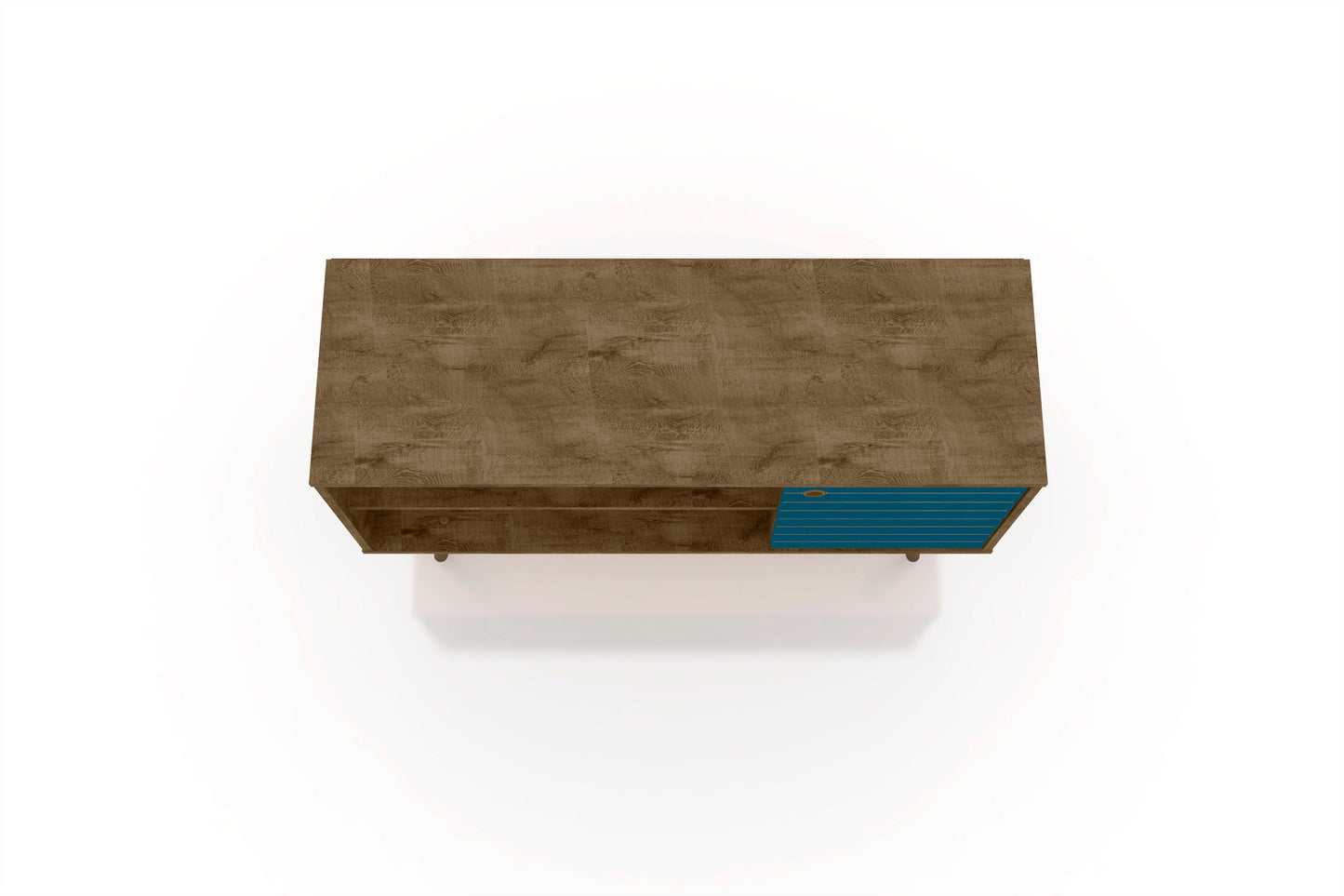 Liberty 42.52 TV Stand in Rustic Brown and Aqua Blue - Ornate Home