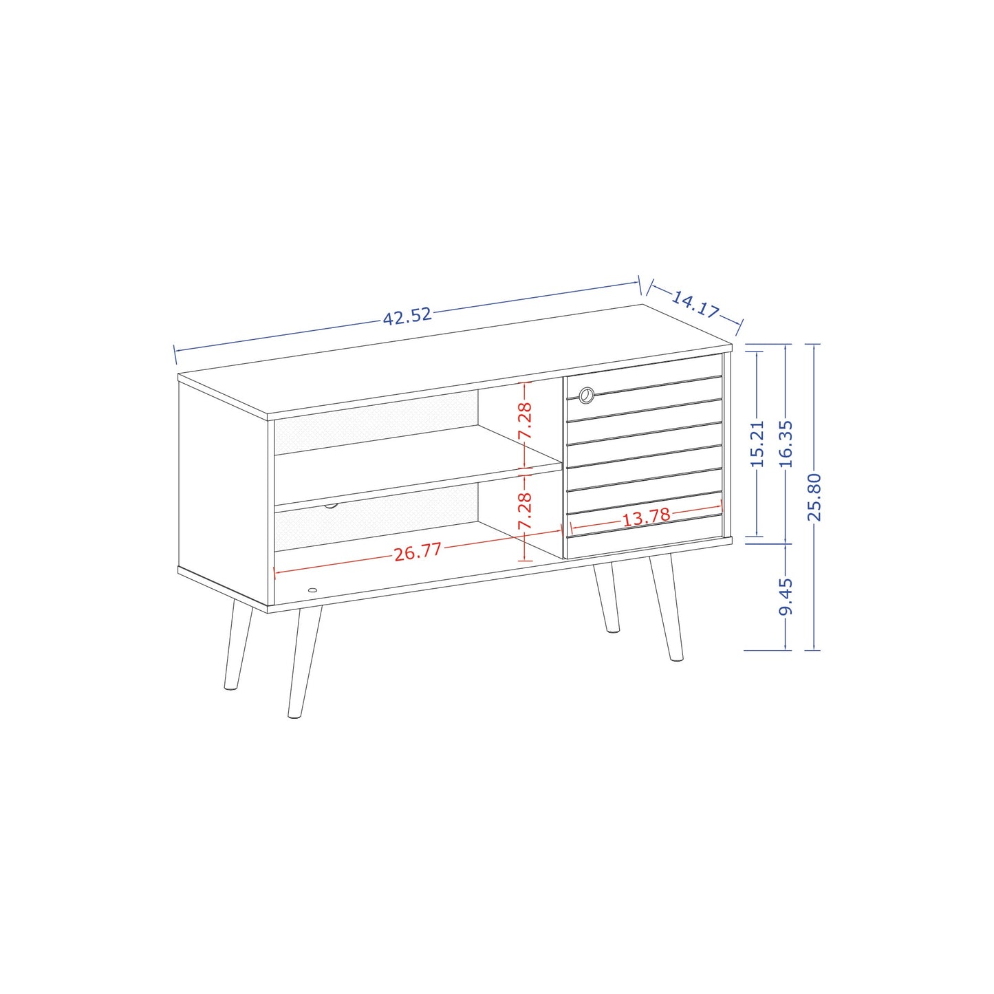 Liberty 42.52 TV Stand in Rustic Brown and White - Ornate Home