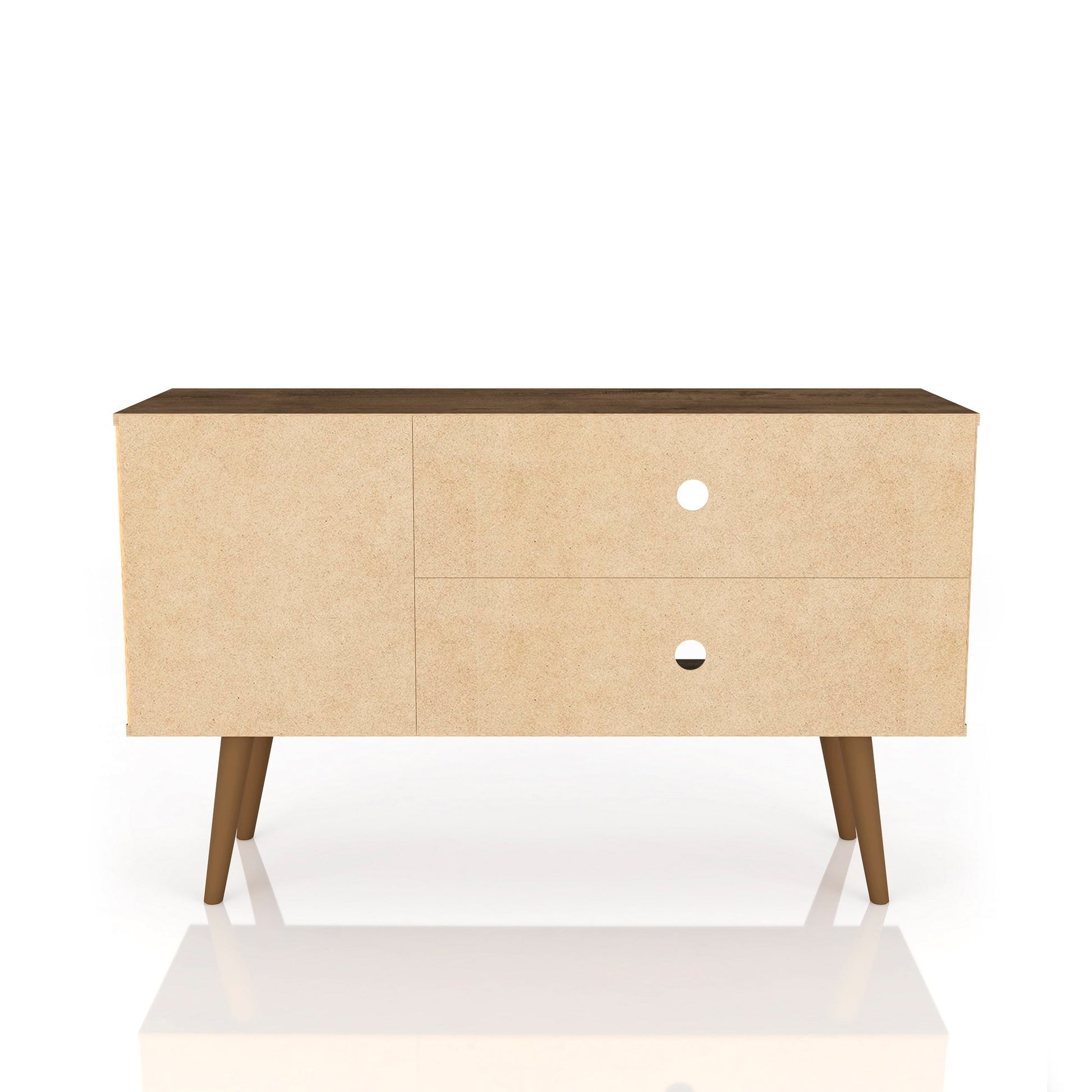 Liberty 42.52 TV Stand in Rustic Brown and White - Ornate Home