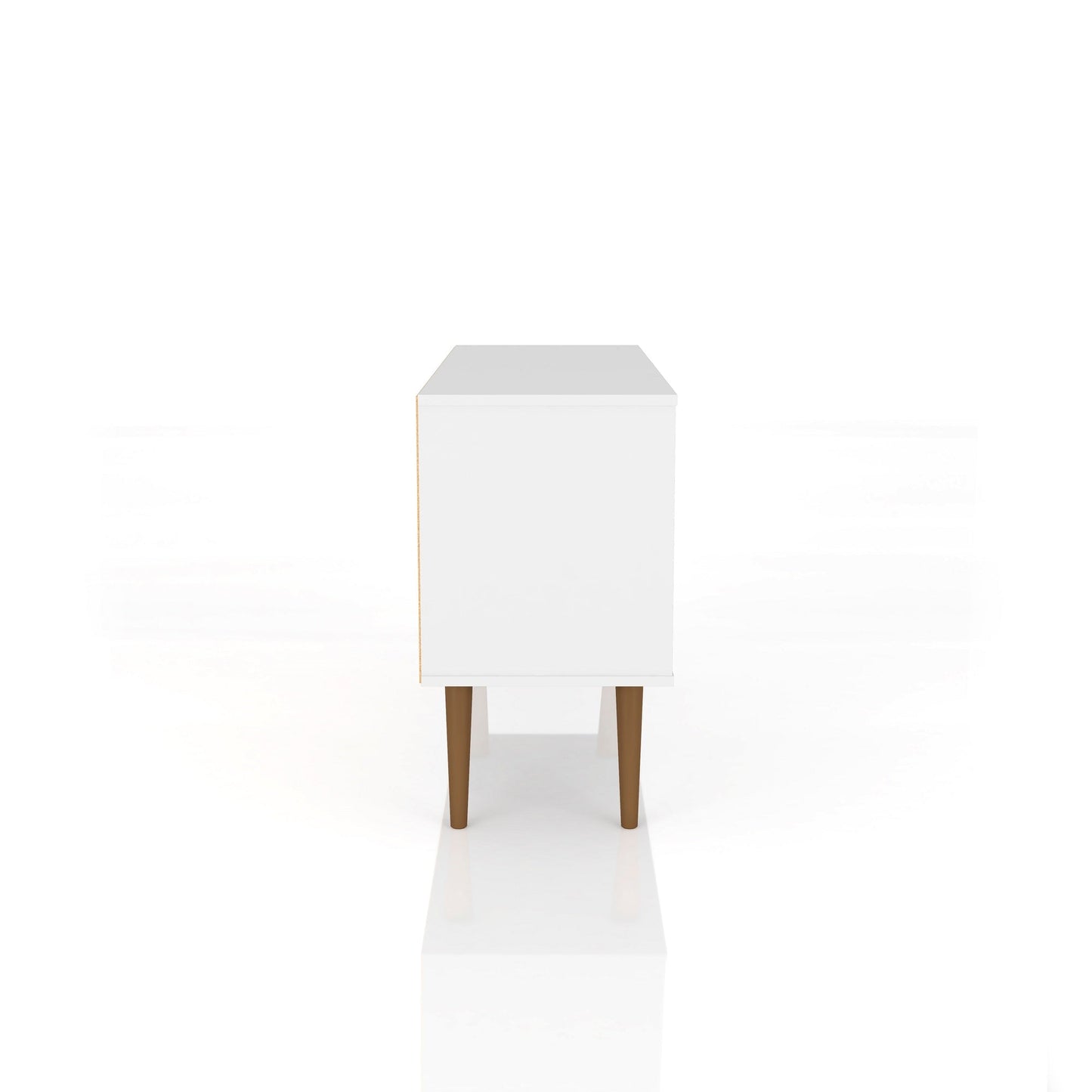 Liberty 42.52 TV Stand in White and 3D Brown Prints - Ornate Home