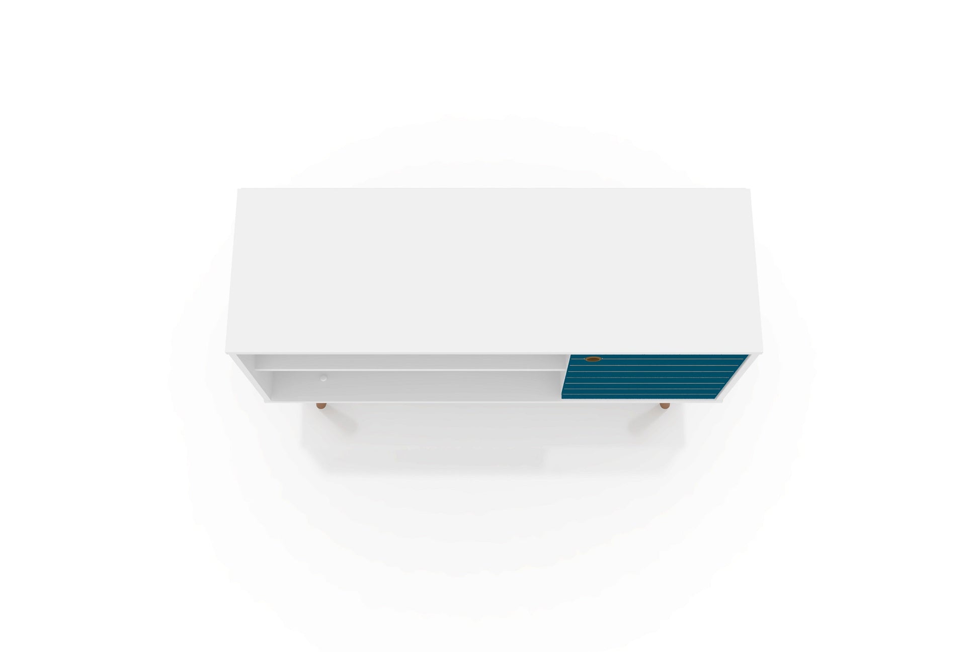 Liberty 42.52 TV Stand in White and Aqua Blue - Ornate Home