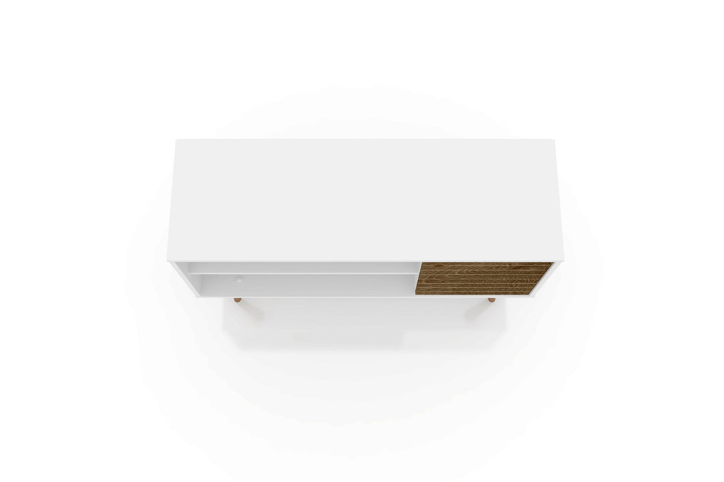 Liberty 42.52 TV Stand in White and Rustic Brown - Ornate Home
