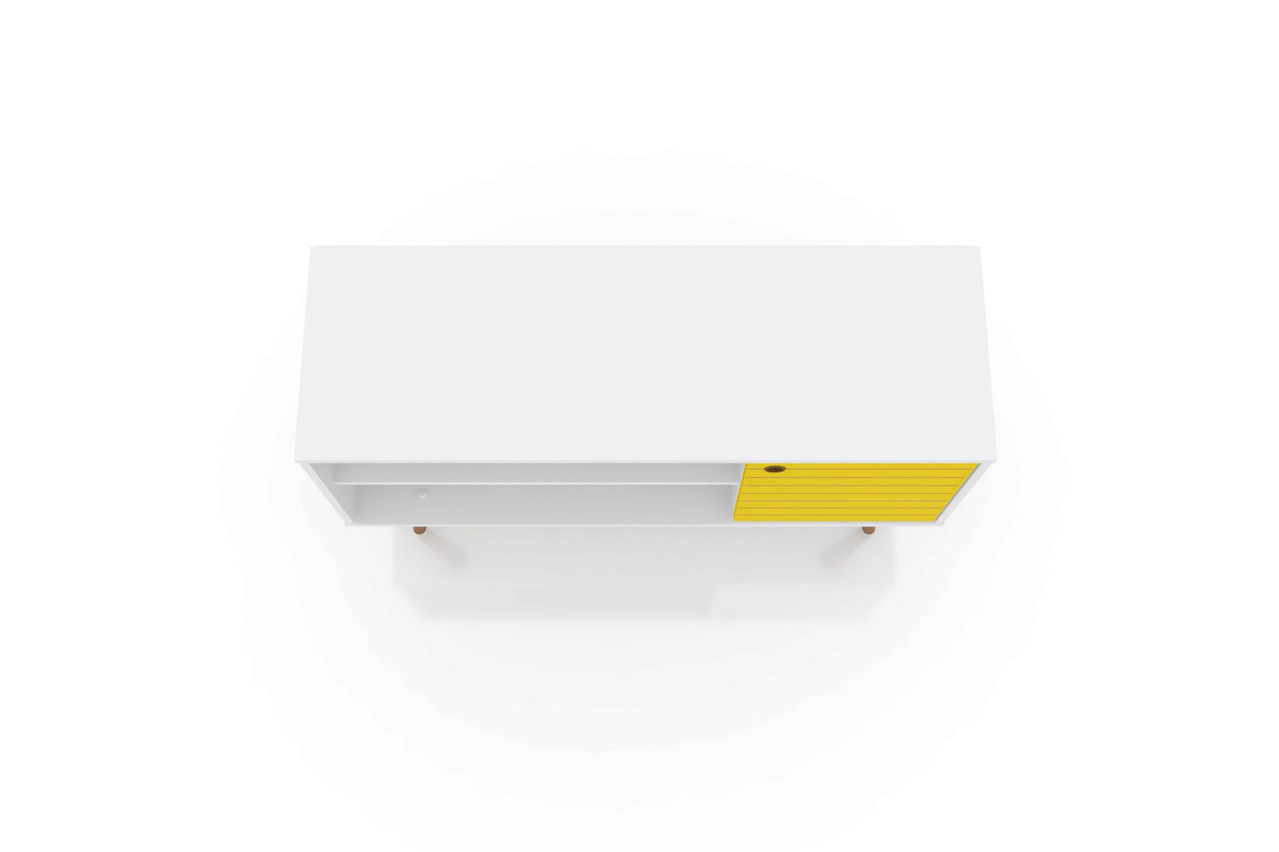 Liberty 42.52 TV Stand in White and Yellow - Ornate Home