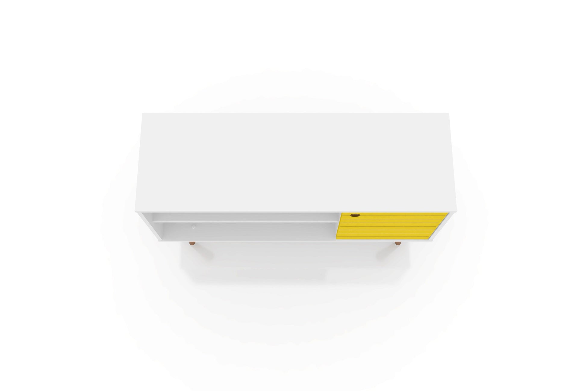 Liberty 42.52 TV Stand in White and Yellow - Ornate Home