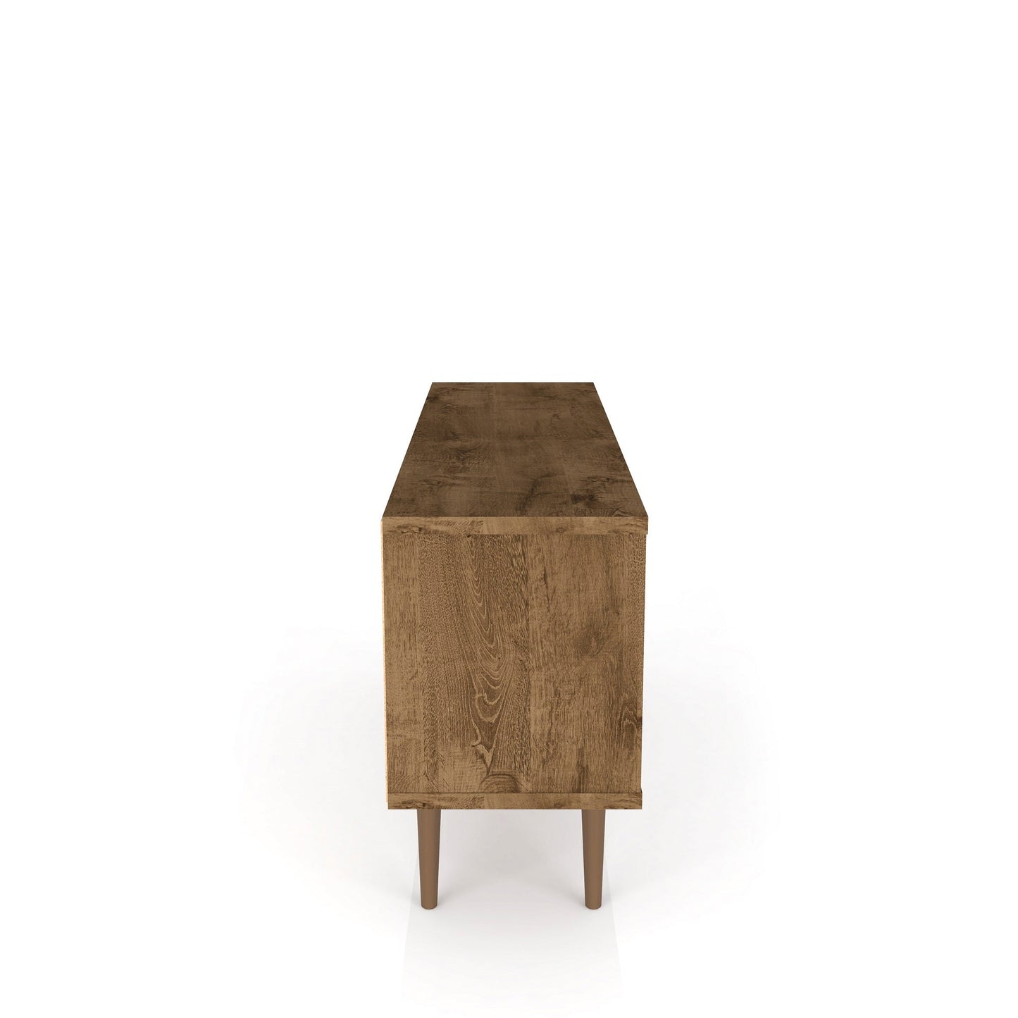 Liberty 53.14" Mid-Century Modern TV Stand in Rustic Brown and 3D Brown Prints - Ornate Home