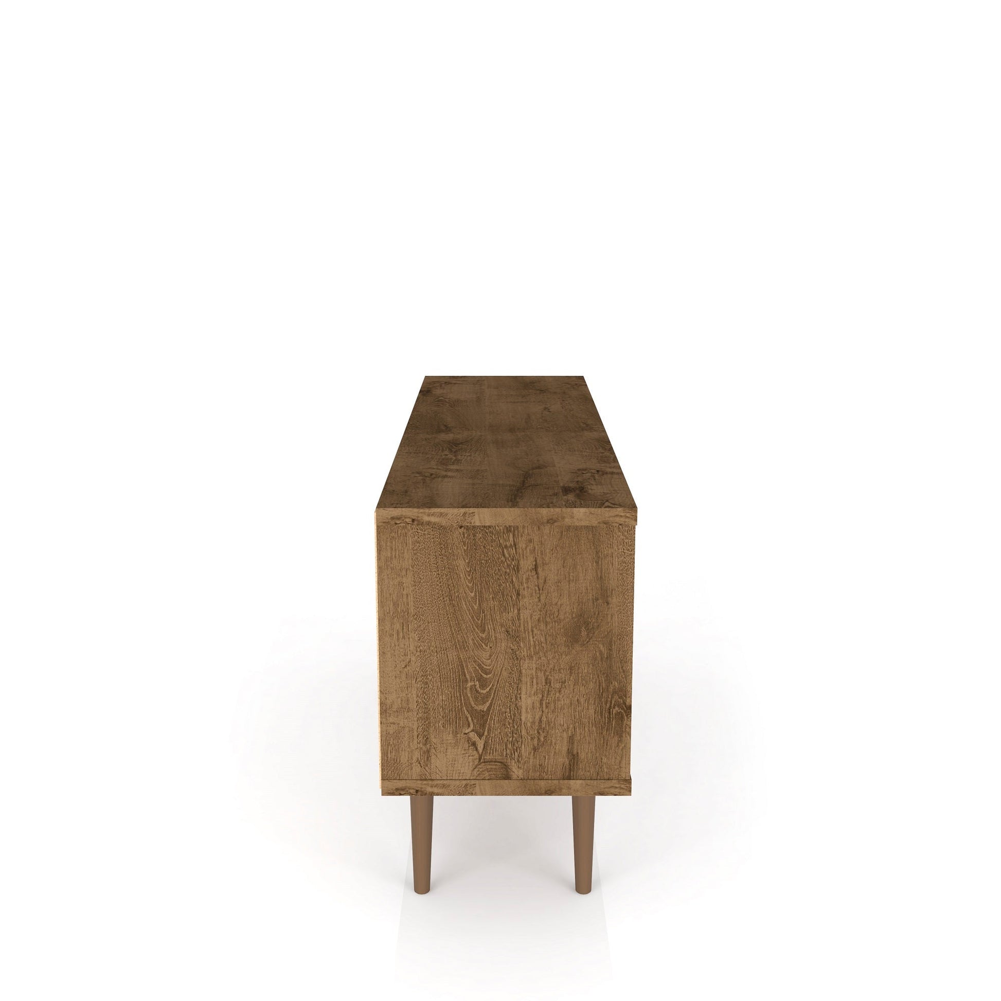 Liberty 53.14" Mid-Century Modern TV Stand in Rustic Brown and 3D Brown Prints - Ornate Home