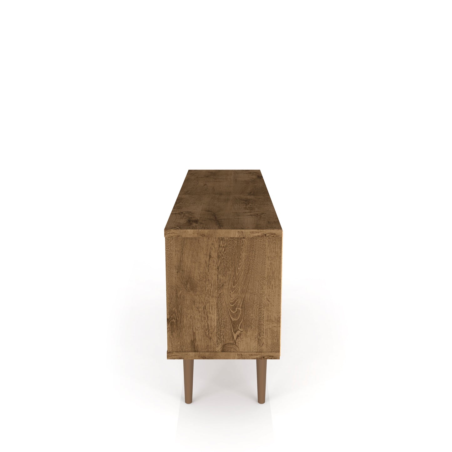Liberty 53.14" Mid-Century Modern TV Stand in Rustic Brown and 3D Brown Prints - Ornate Home