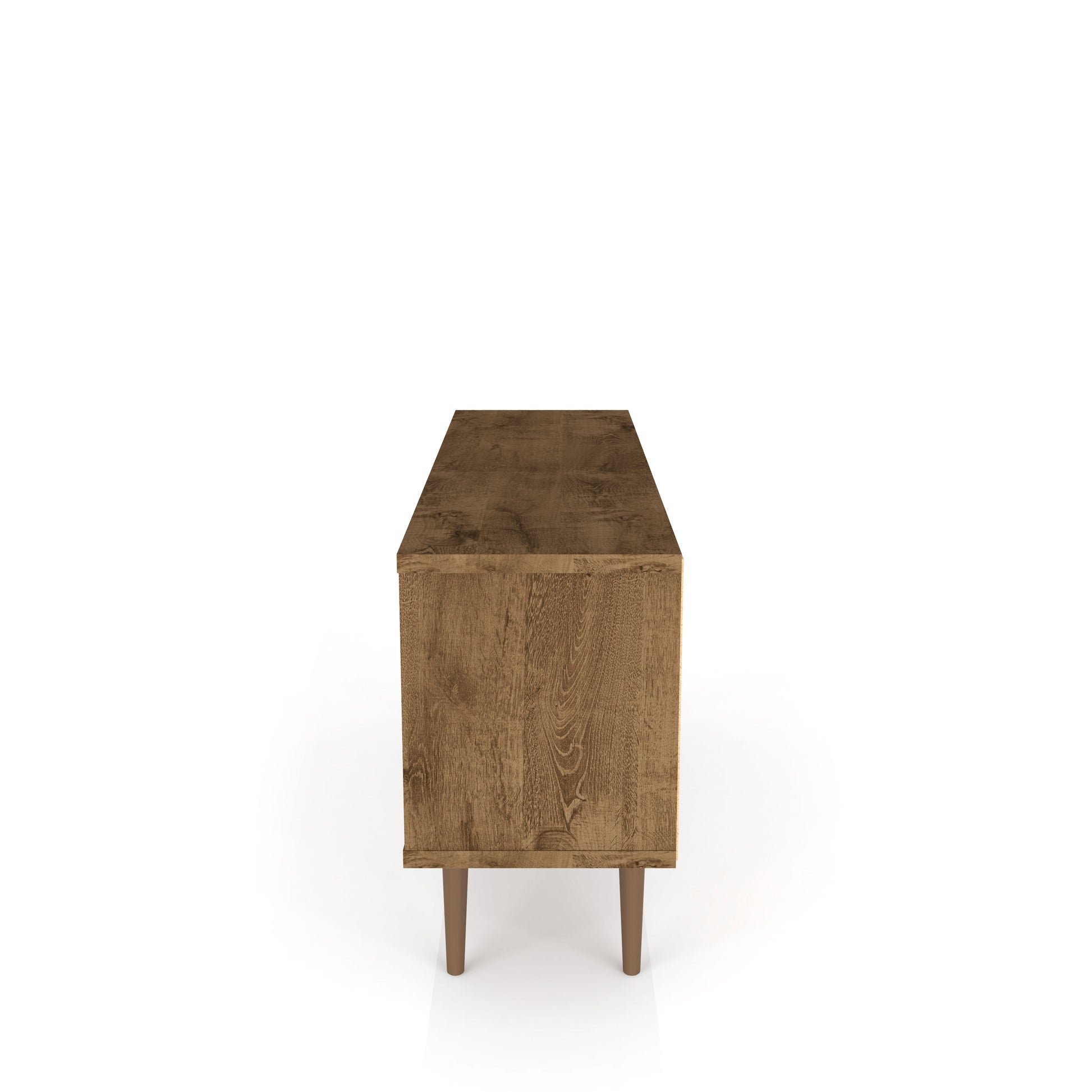 Liberty 53.14" Mid-Century Modern TV Stand in Rustic Brown and 3D Brown Prints - Ornate Home