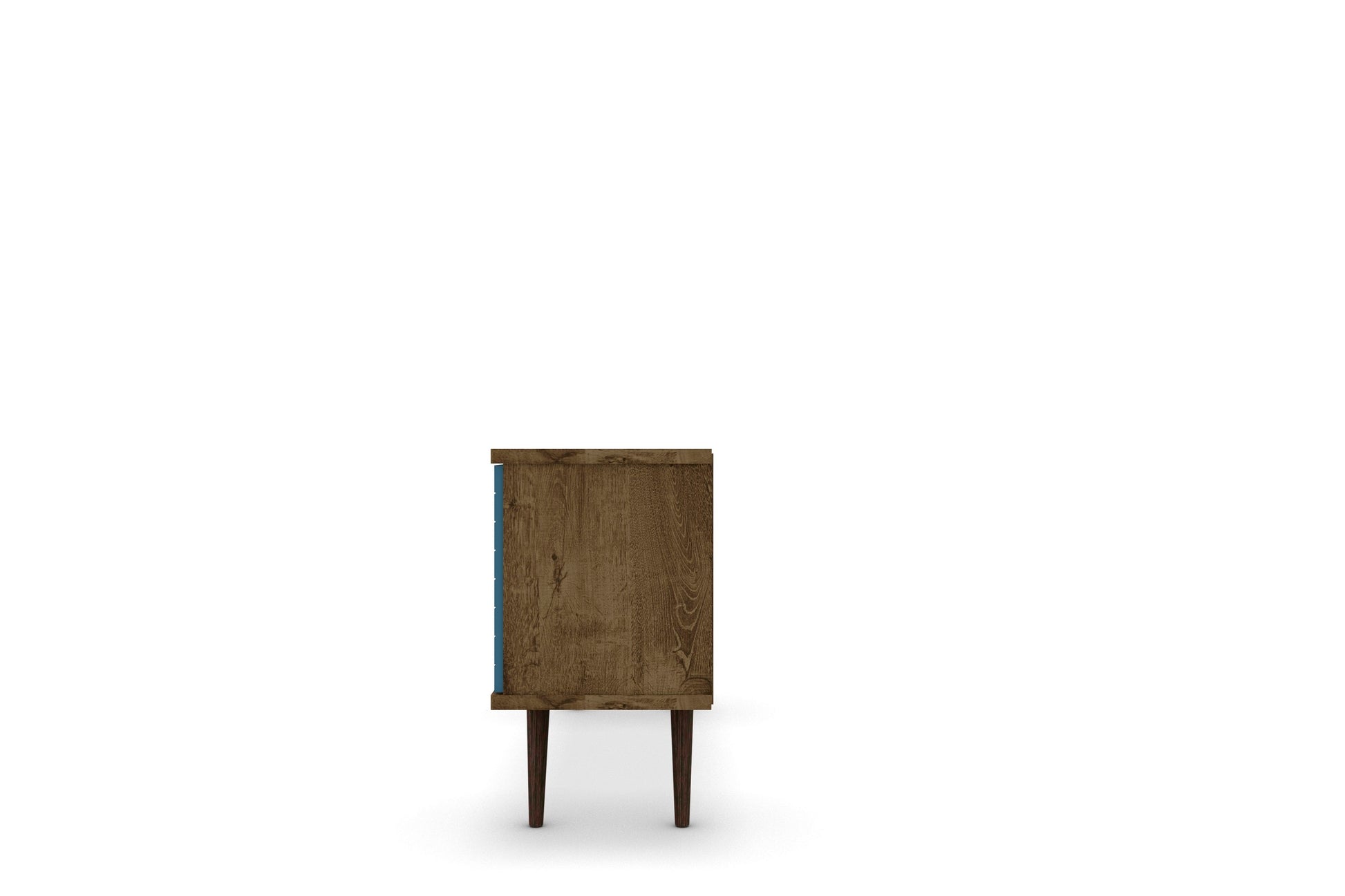 Liberty 53.14" Mid-Century Modern TV Stand in Rustic Brown and Aqua Blue - Ornate Home