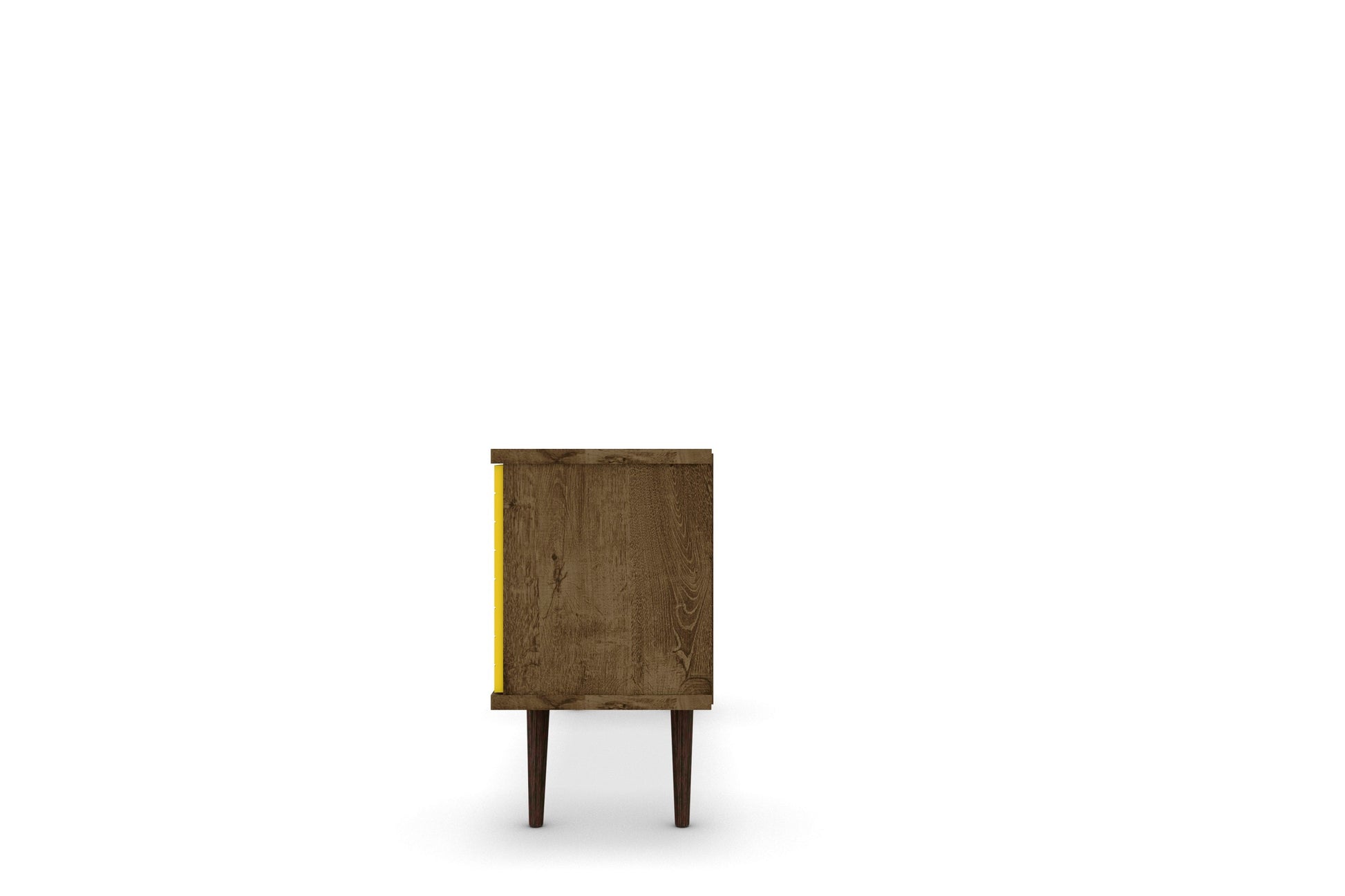 Liberty 53.14" Mid-Century Modern TV Stand in Rustic Brown and Yellow - Ornate Home