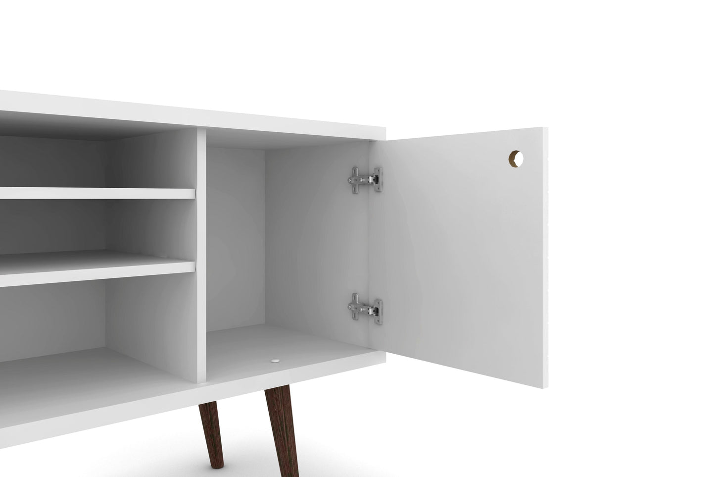 Liberty 53.14" Mid-Century Modern TV Stand in White - Ornate Home