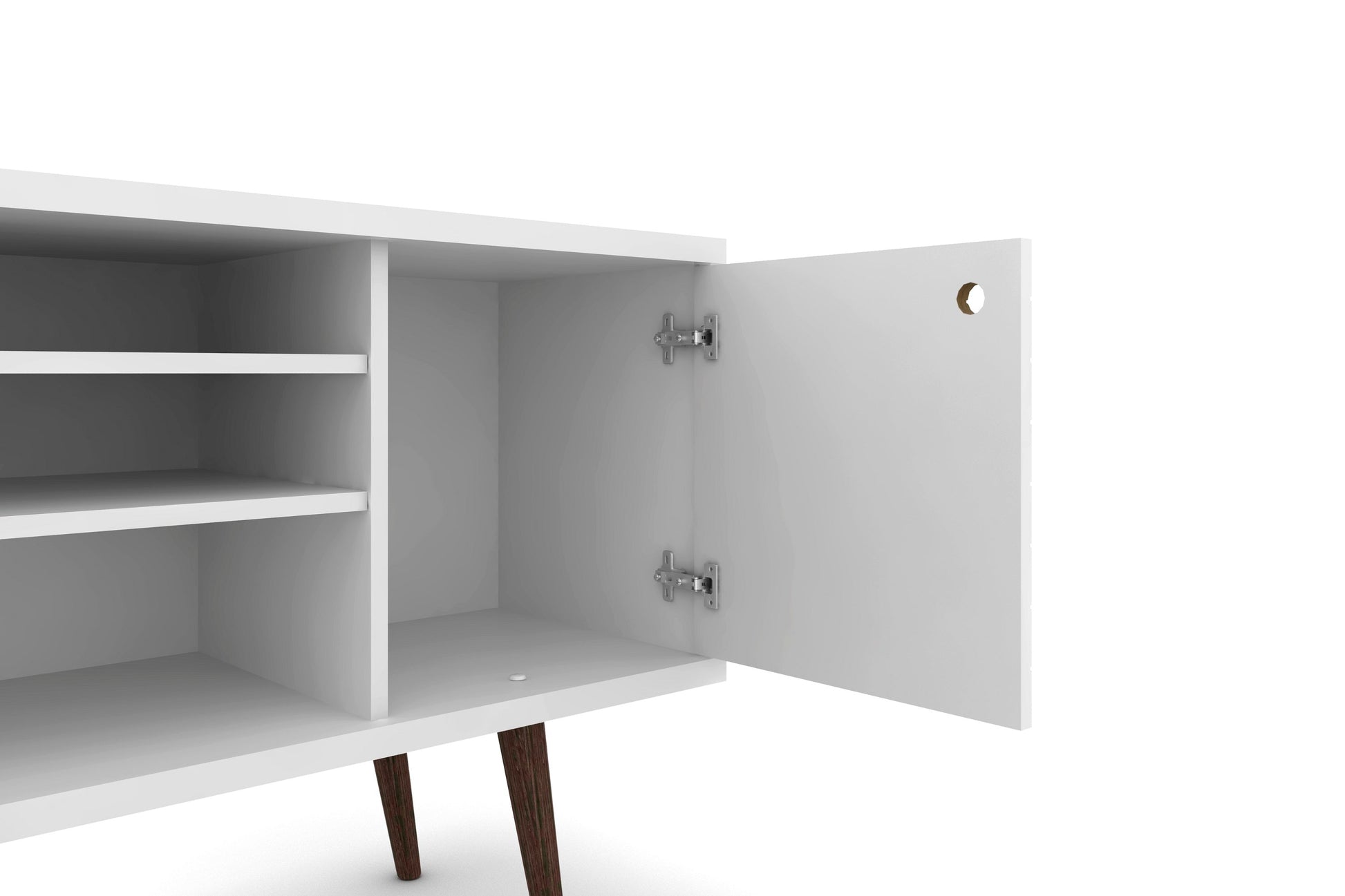 Liberty 53.14" Mid-Century Modern TV Stand in White - Ornate Home