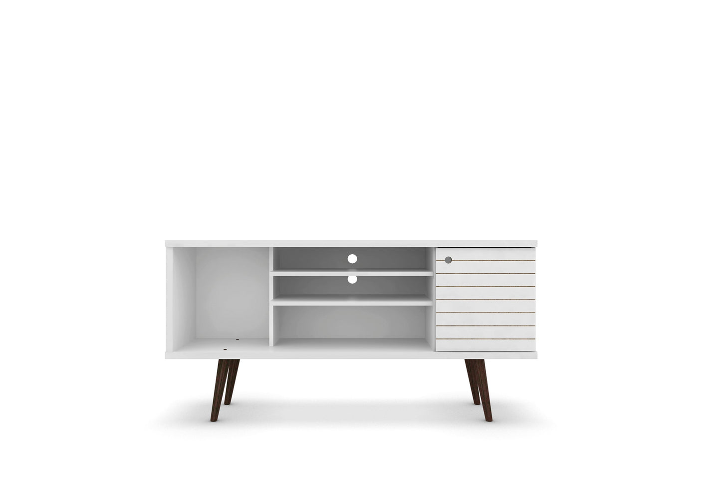 Liberty 53.14" Mid-Century Modern TV Stand in White - Ornate Home