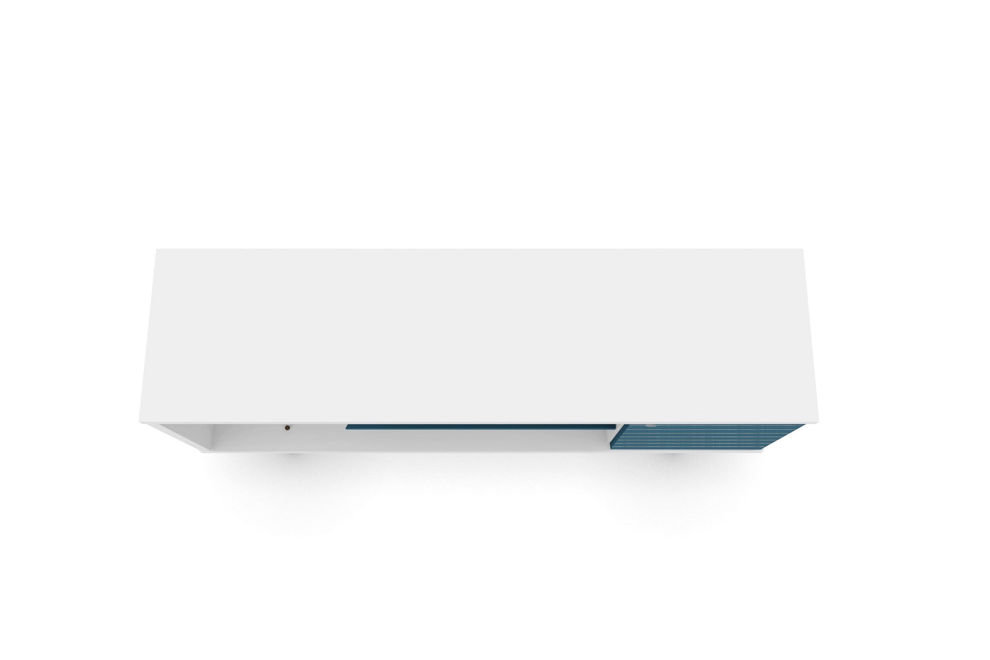 Liberty 53.14" Mid-Century Modern TV Stand in White and Aqua Blue - Ornate Home