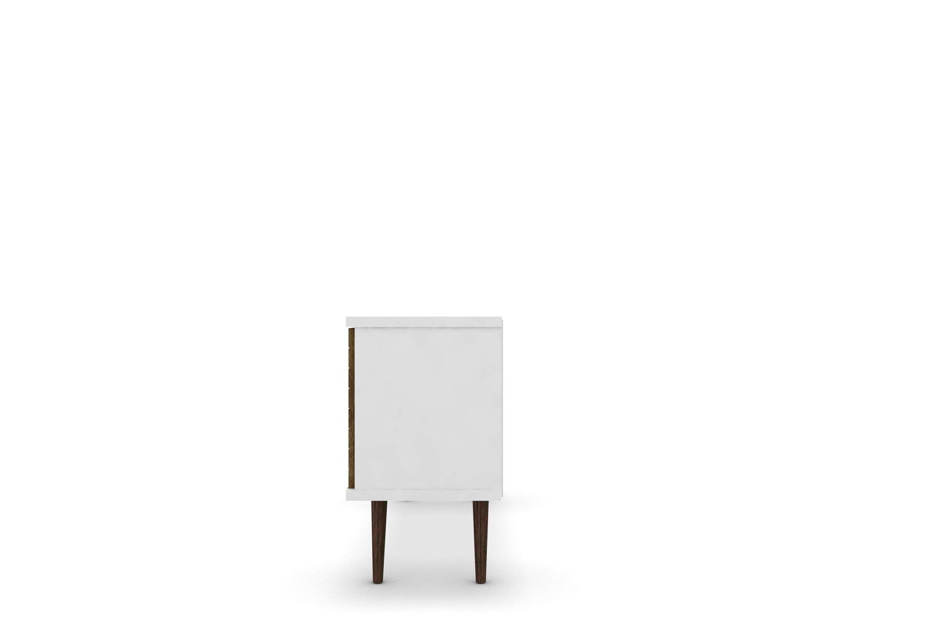 Liberty 53.14" Mid-Century Modern TV Stand in White and Rustic Brown - Ornate Home