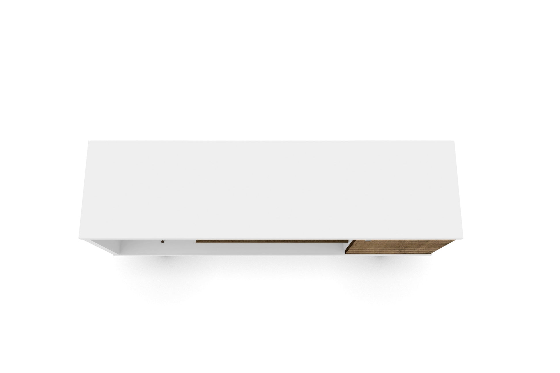 Liberty 53.14" Mid-Century Modern TV Stand in White and Rustic Brown - Ornate Home