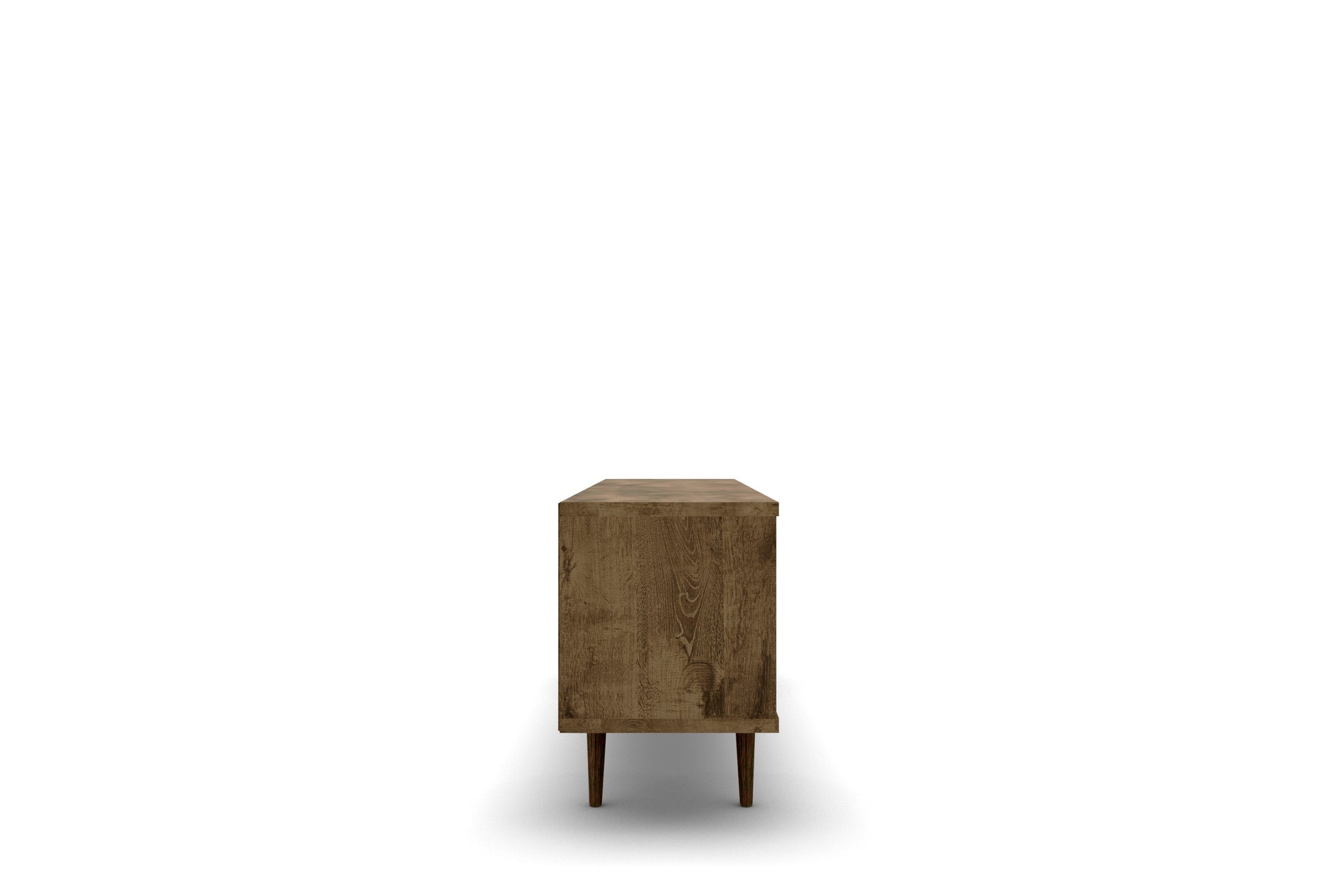 Liberty 62.99" Mid-Century Modern TV Stand in Rustic Brown and Yellow - Ornate Home