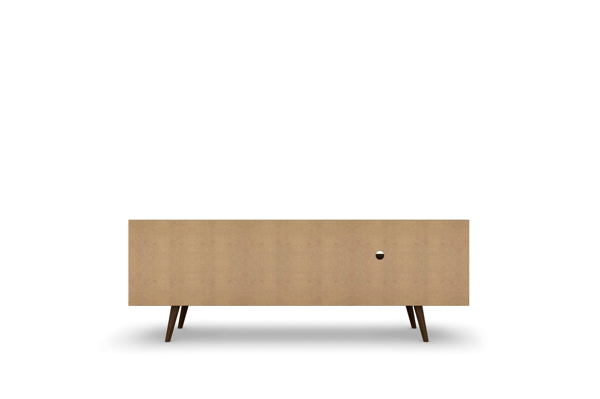 Liberty 62.99" Mid-Century Modern TV Stand in Rustic Brown and Yellow - Ornate Home