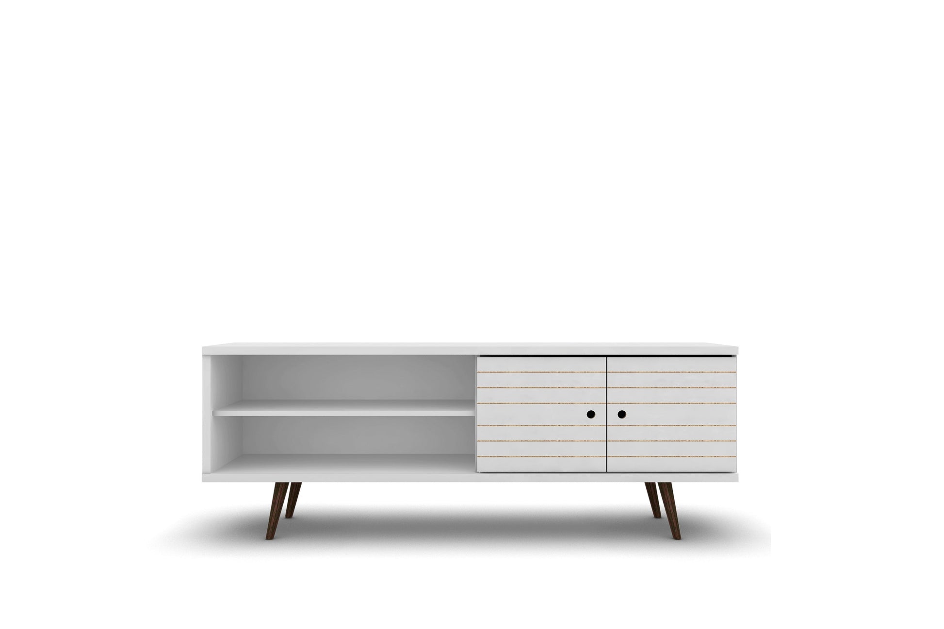 Liberty 62.99" Mid-Century Modern TV Stand in White - Ornate Home