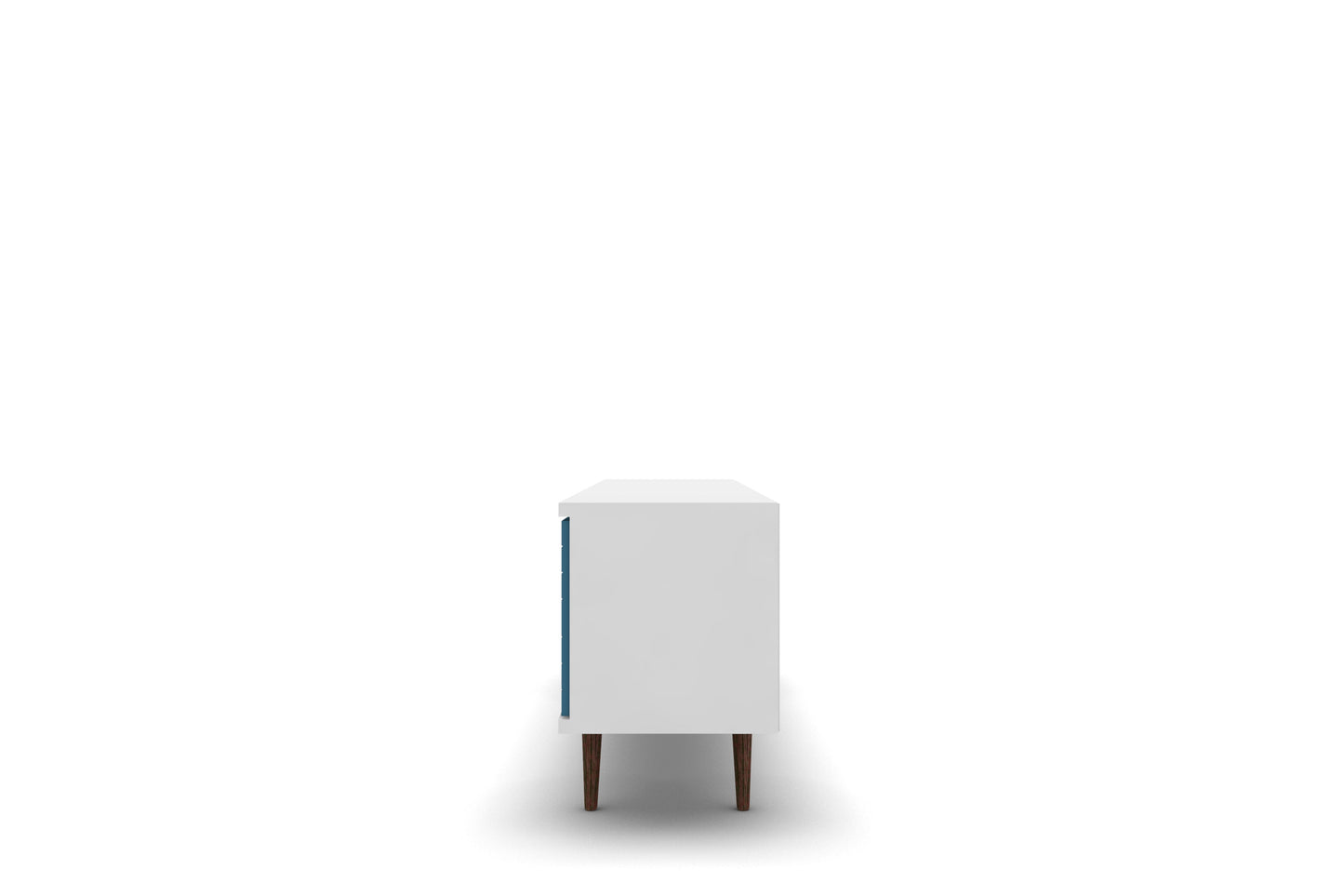 Liberty 62.99" Mid-Century Modern TV Stand in White and Aqua Blue - Ornate Home