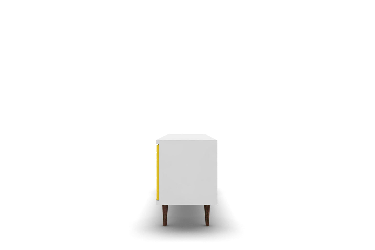 Liberty 62.99" Mid-Century Modern TV Stand in White and Yellow - Ornate Home