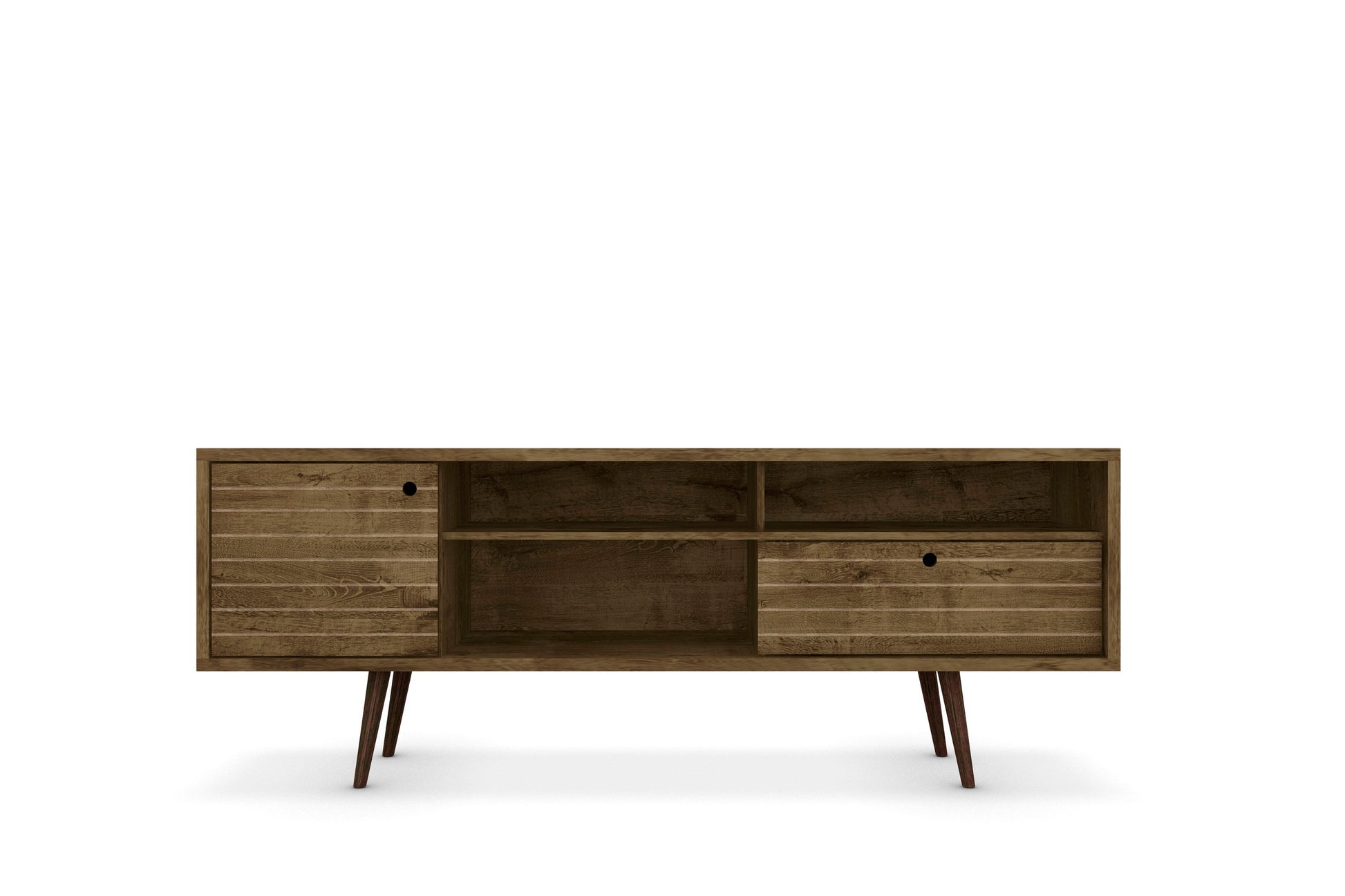 Liberty 70.86" Mid-Century Modern TV Stand in Rustic Brown - Ornate Home