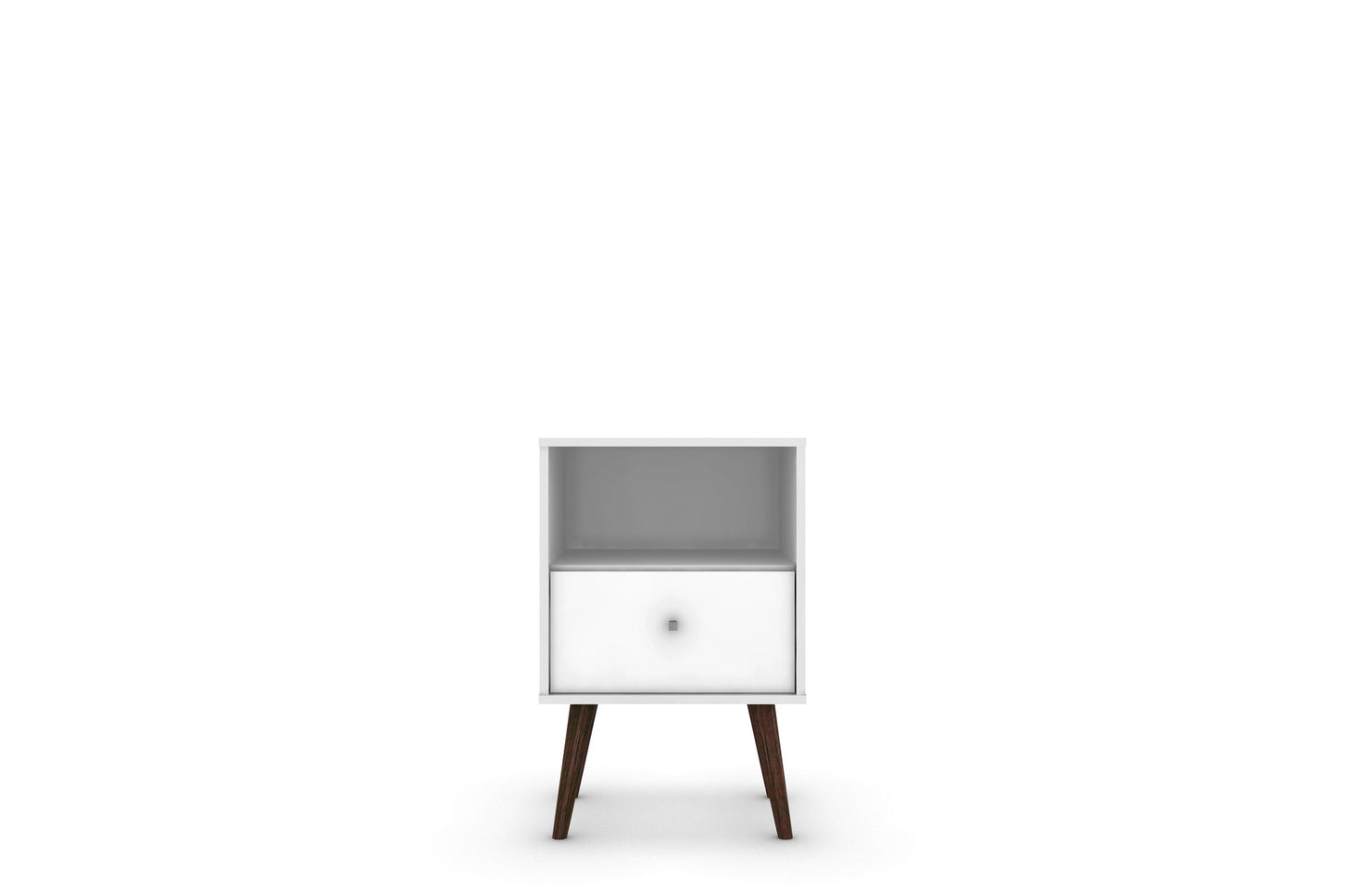 Liberty Mid-Century Modern Nightstand 1.0 in White - Ornate Home