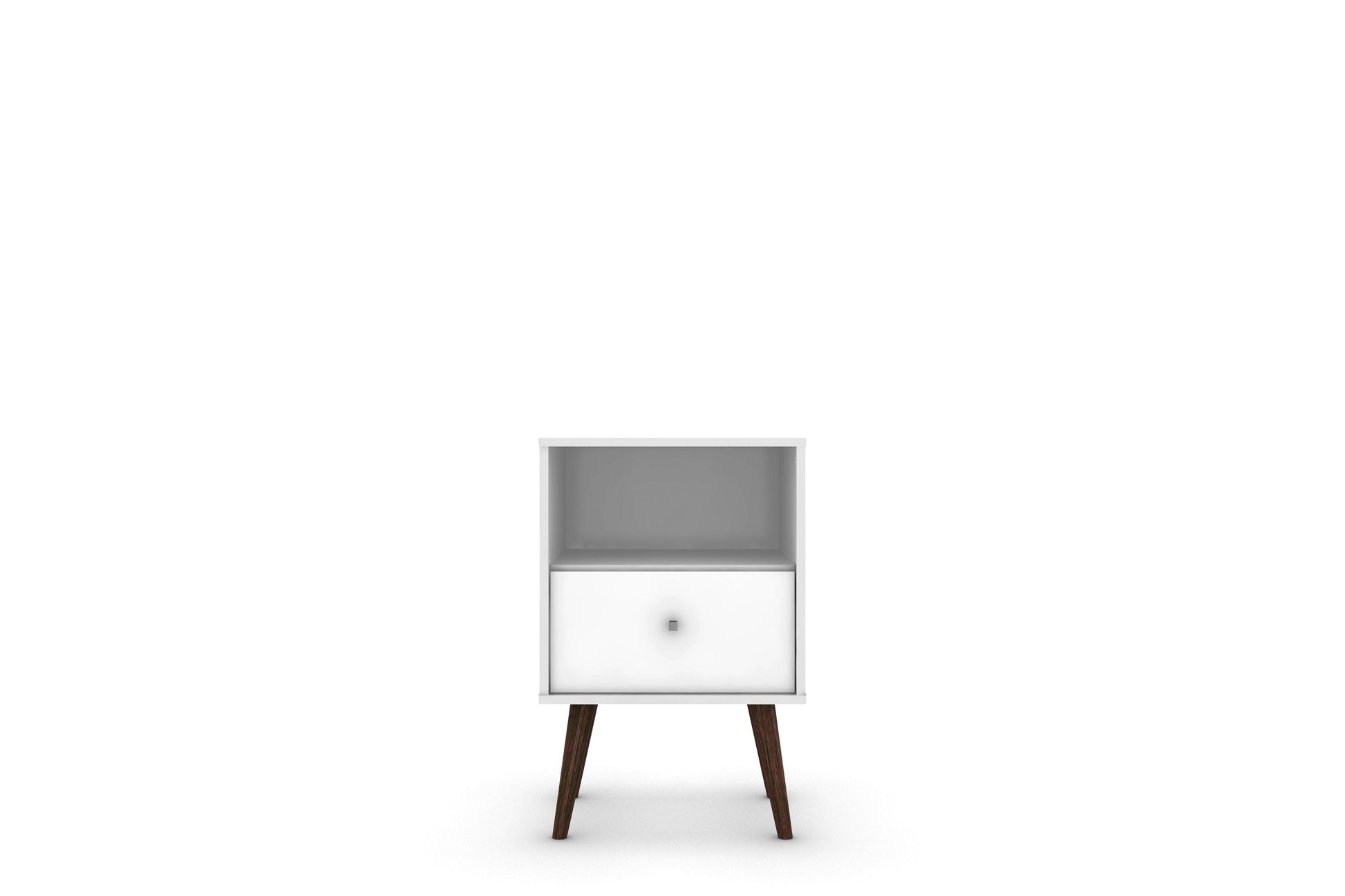 Liberty Mid-Century Modern Nightstand 1.0 in White - Ornate Home