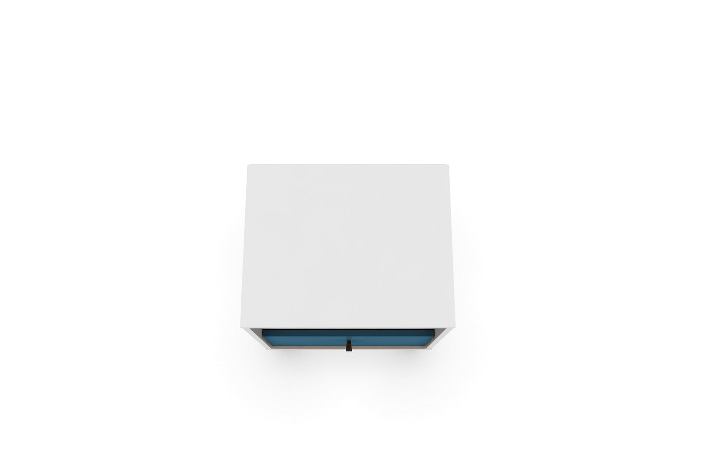 Liberty Mid-Century Modern Nightstand 1.0 in White and Aqua Blue - Ornate Home