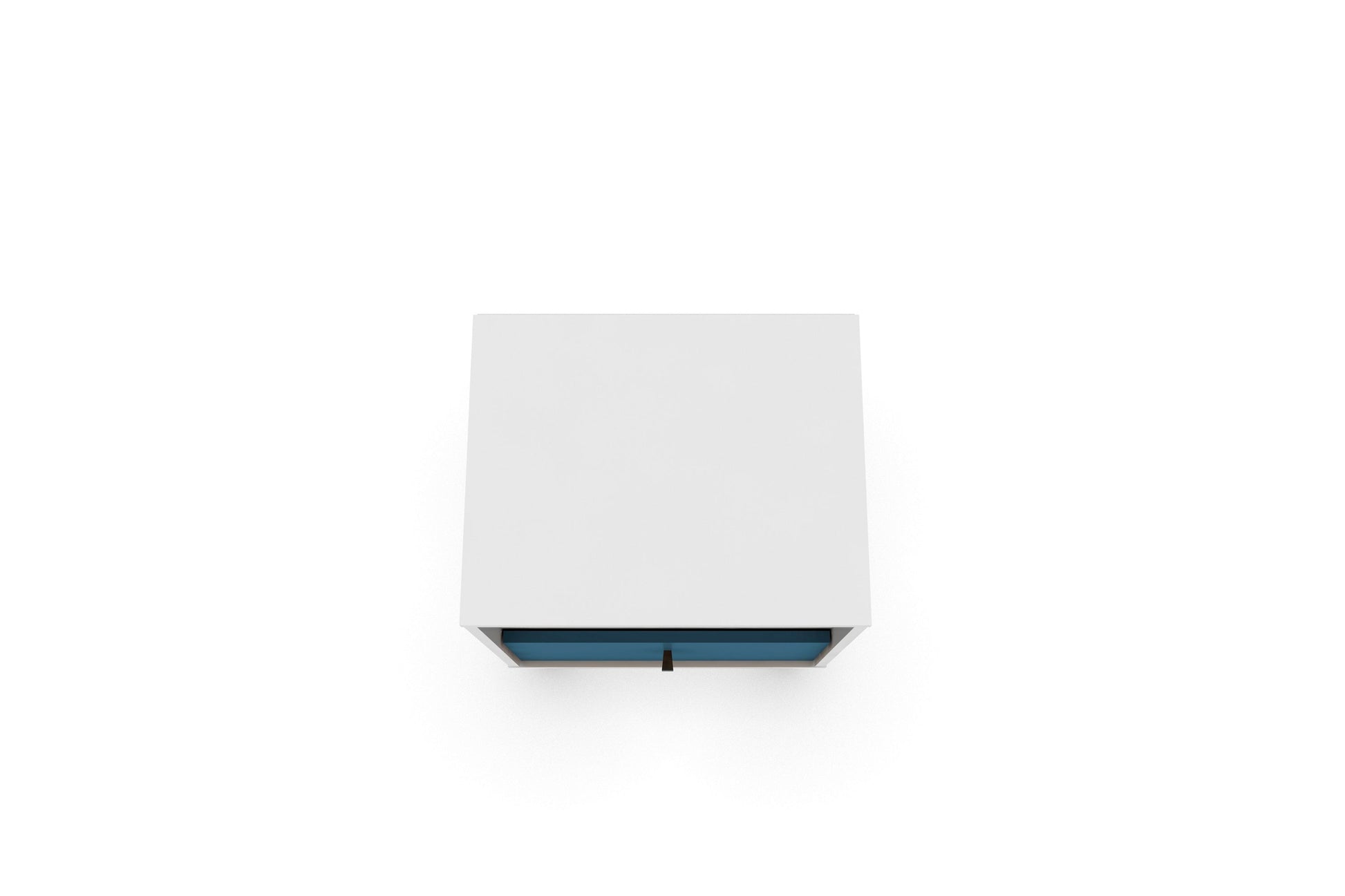 Liberty Mid-Century Modern Nightstand 1.0 in White and Aqua Blue - Ornate Home