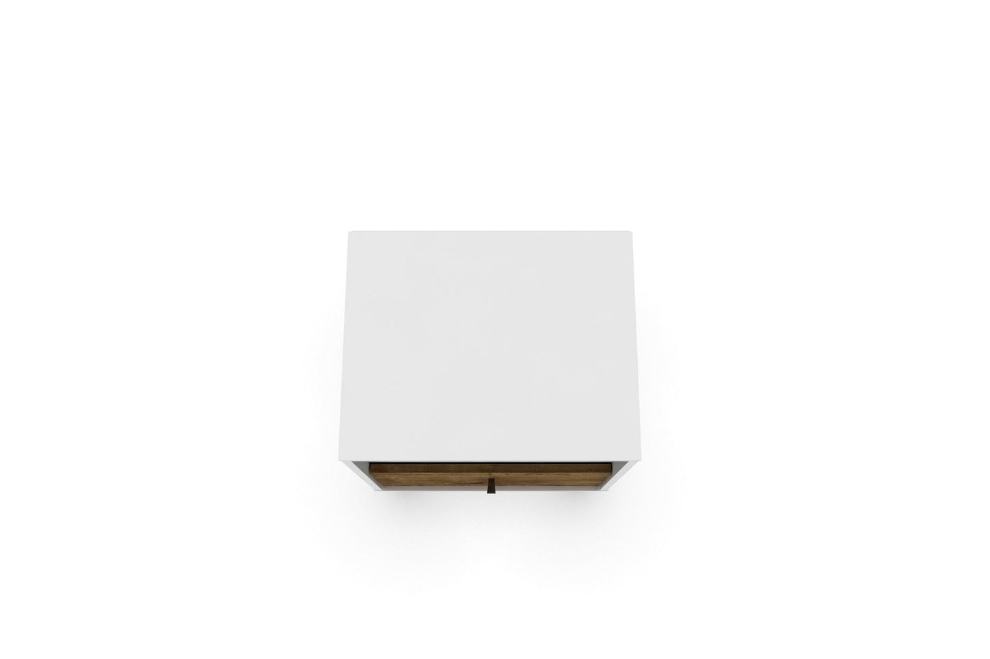 Liberty Mid-Century Modern Nightstand 1.0 in White and Rustic Brown - Ornate Home