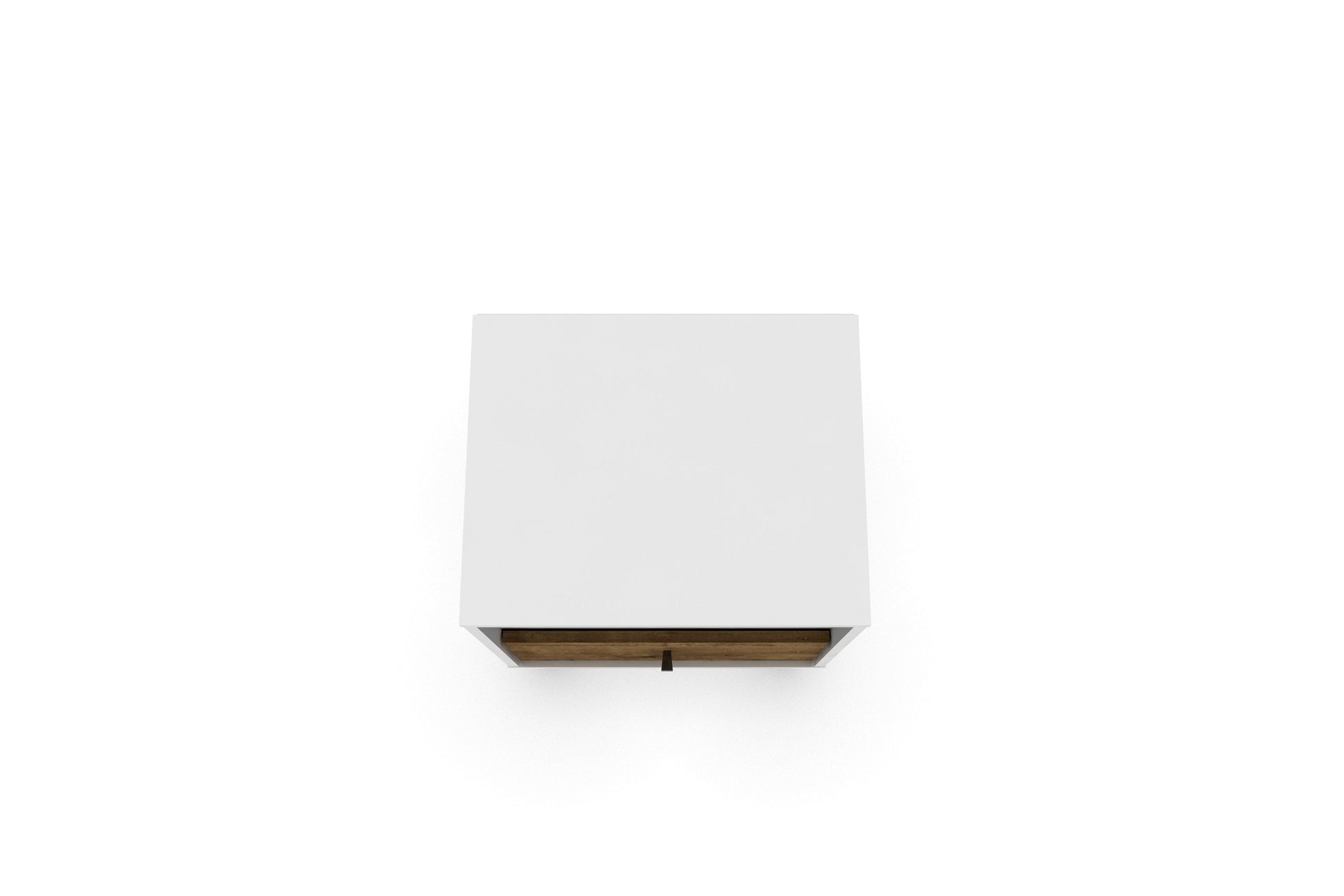 Liberty Mid-Century Modern Nightstand 1.0 in White and Rustic Brown - Ornate Home