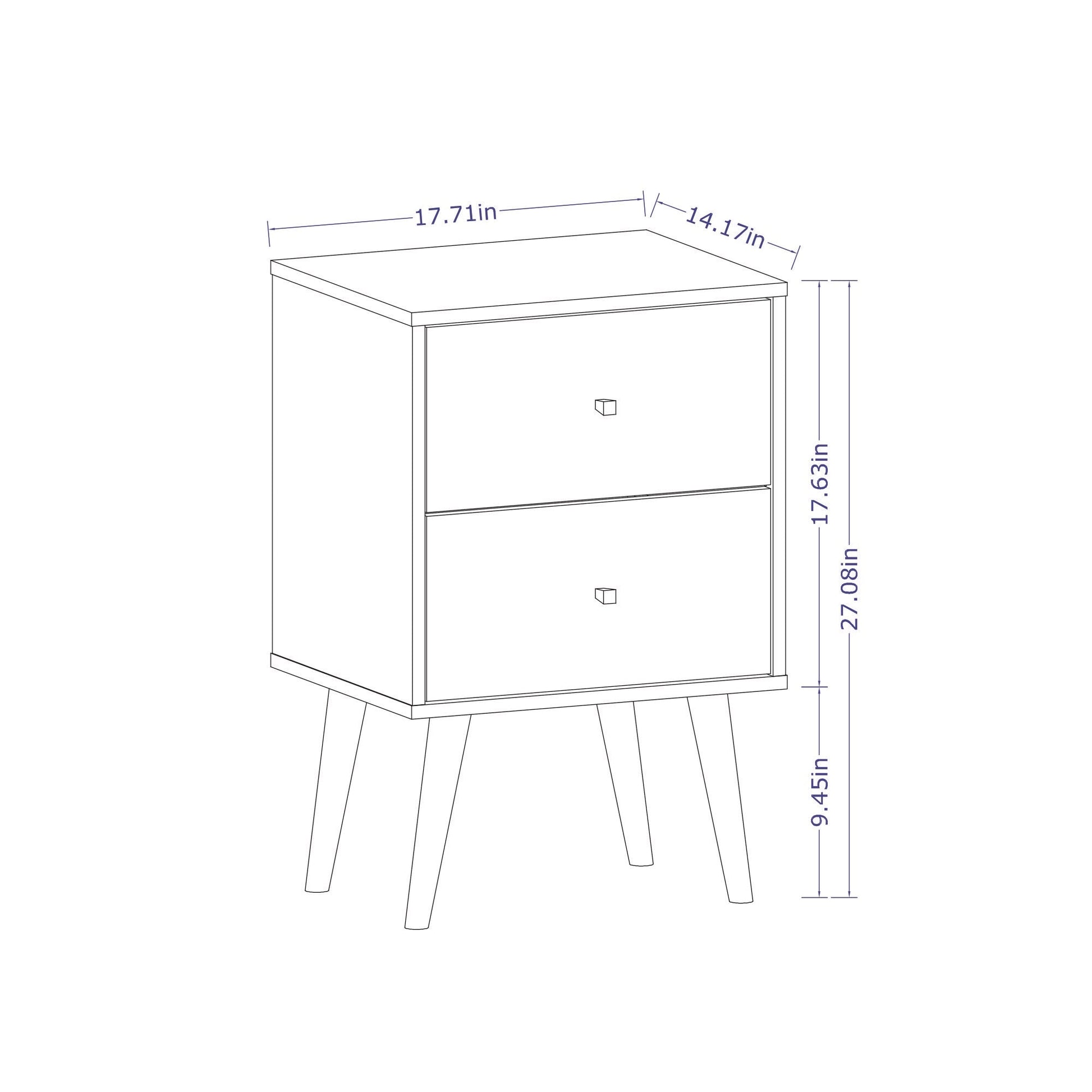 Liberty Mid-Century Modern Nightstand 2.0 in White - Ornate Home