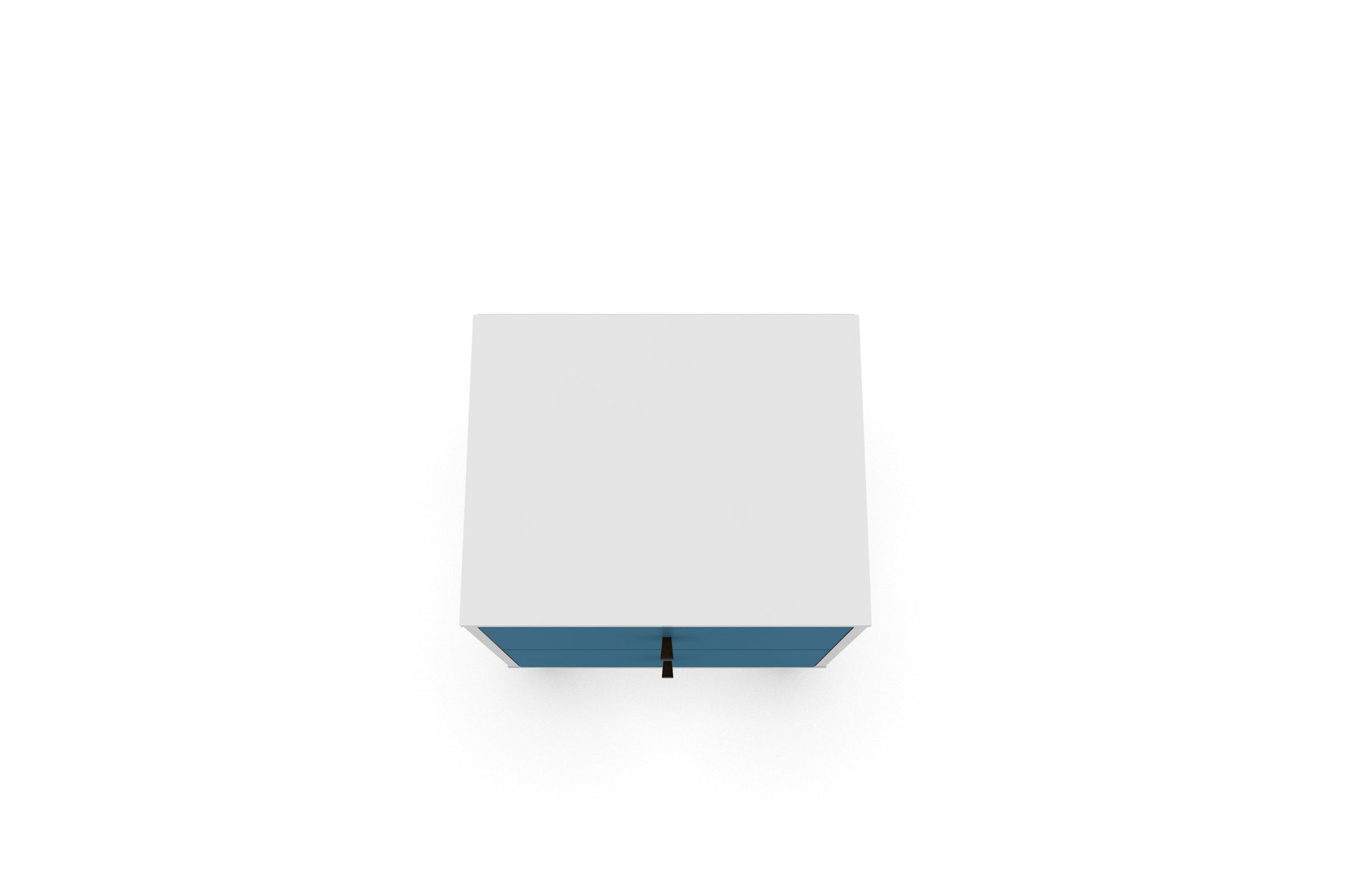 Liberty Mid-Century Modern Nightstand 2.0 in White and Aqua Blue - Ornate Home