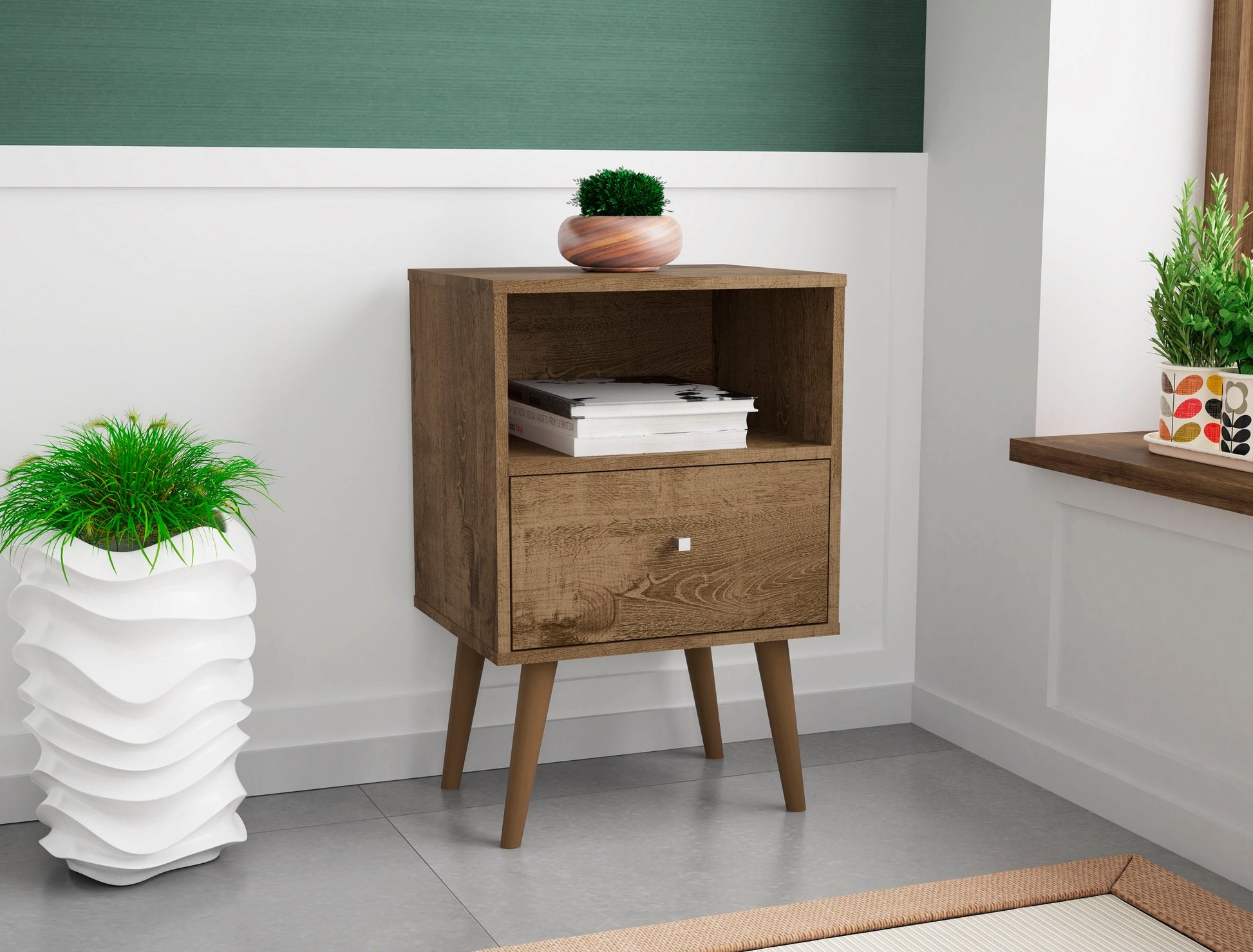 Liberty Nightstand 1.0 in Rustic Brown - Ornate Home