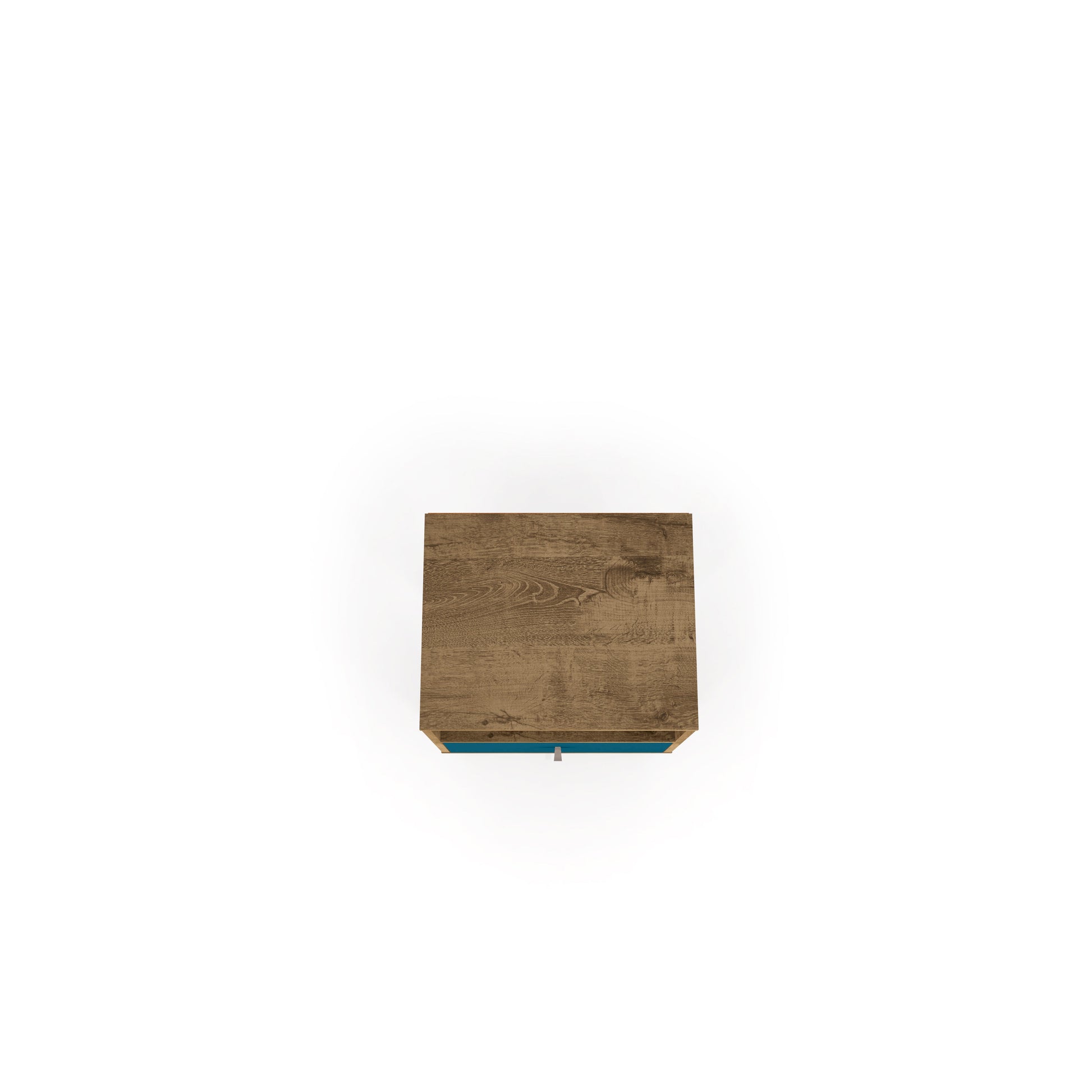 Liberty Nightstand 1.0 in Rustic Brown and Aqua Blue - Ornate Home